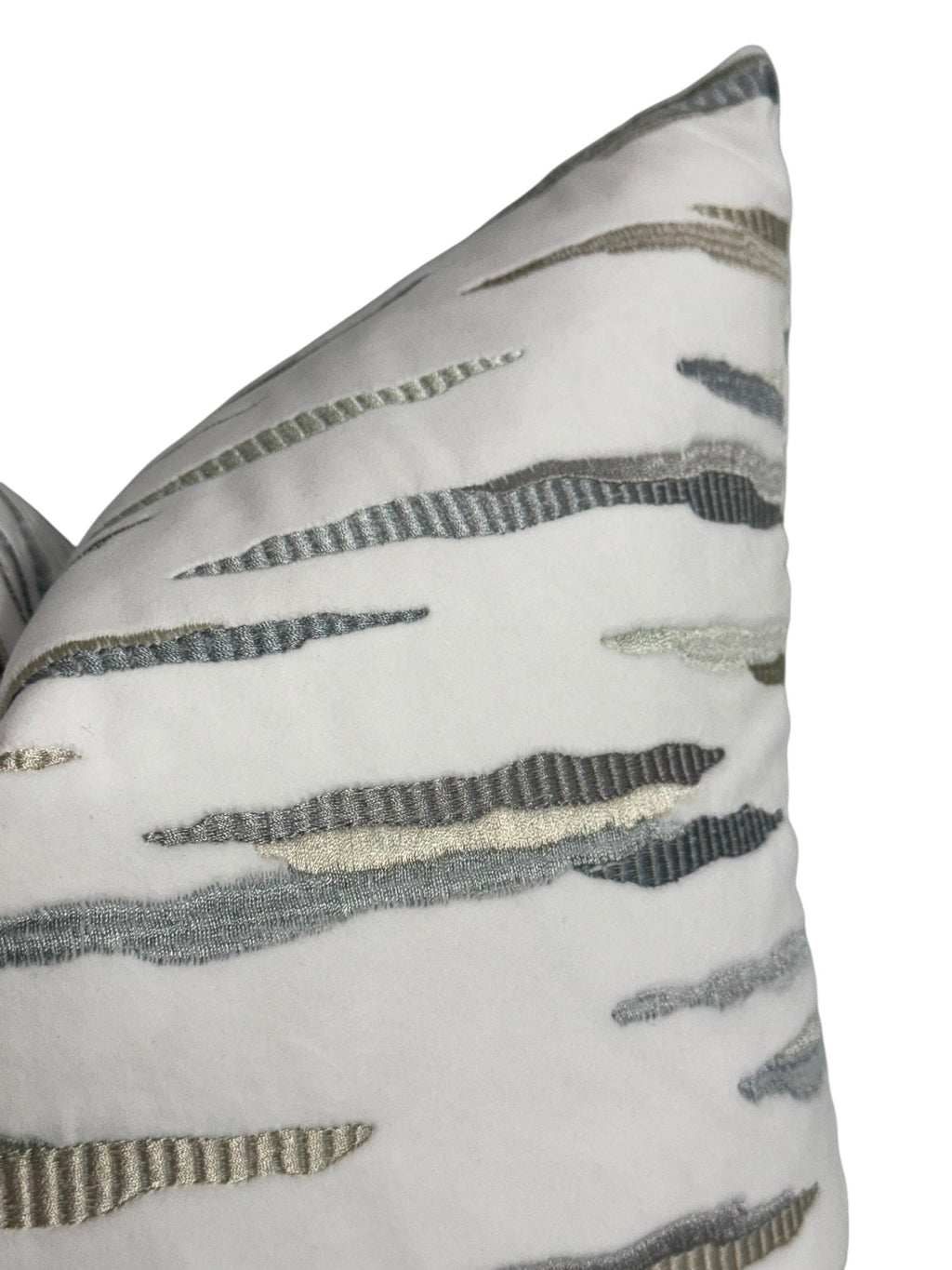 Textured Wave Embroidered Pillow Cover: Modern Coastal Accent