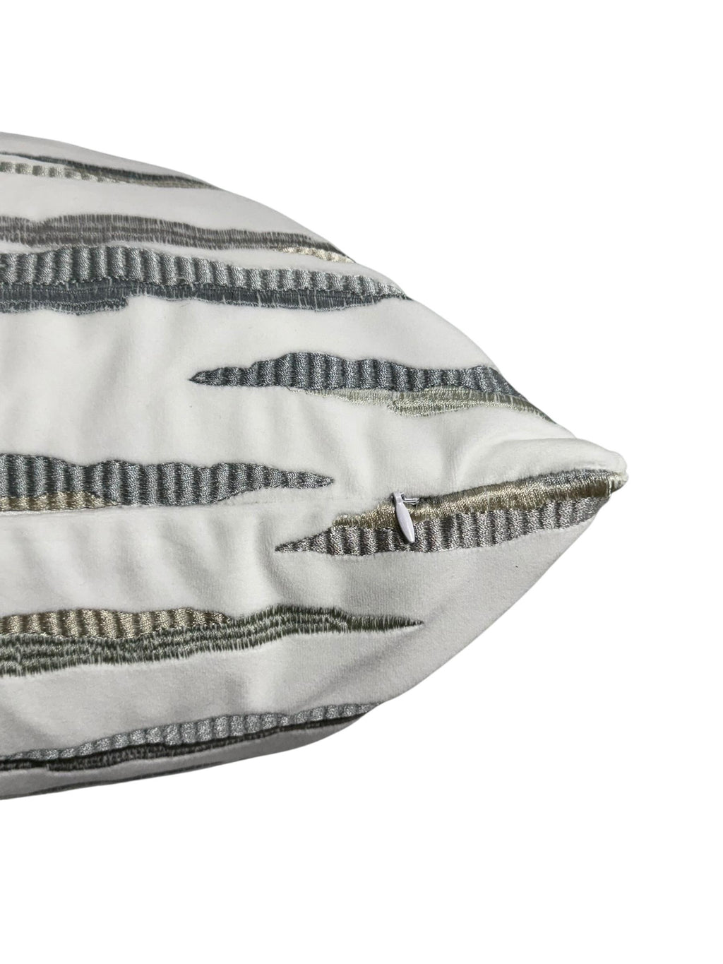 Textured Wave Embroidered Pillow Cover: Modern Coastal Accent