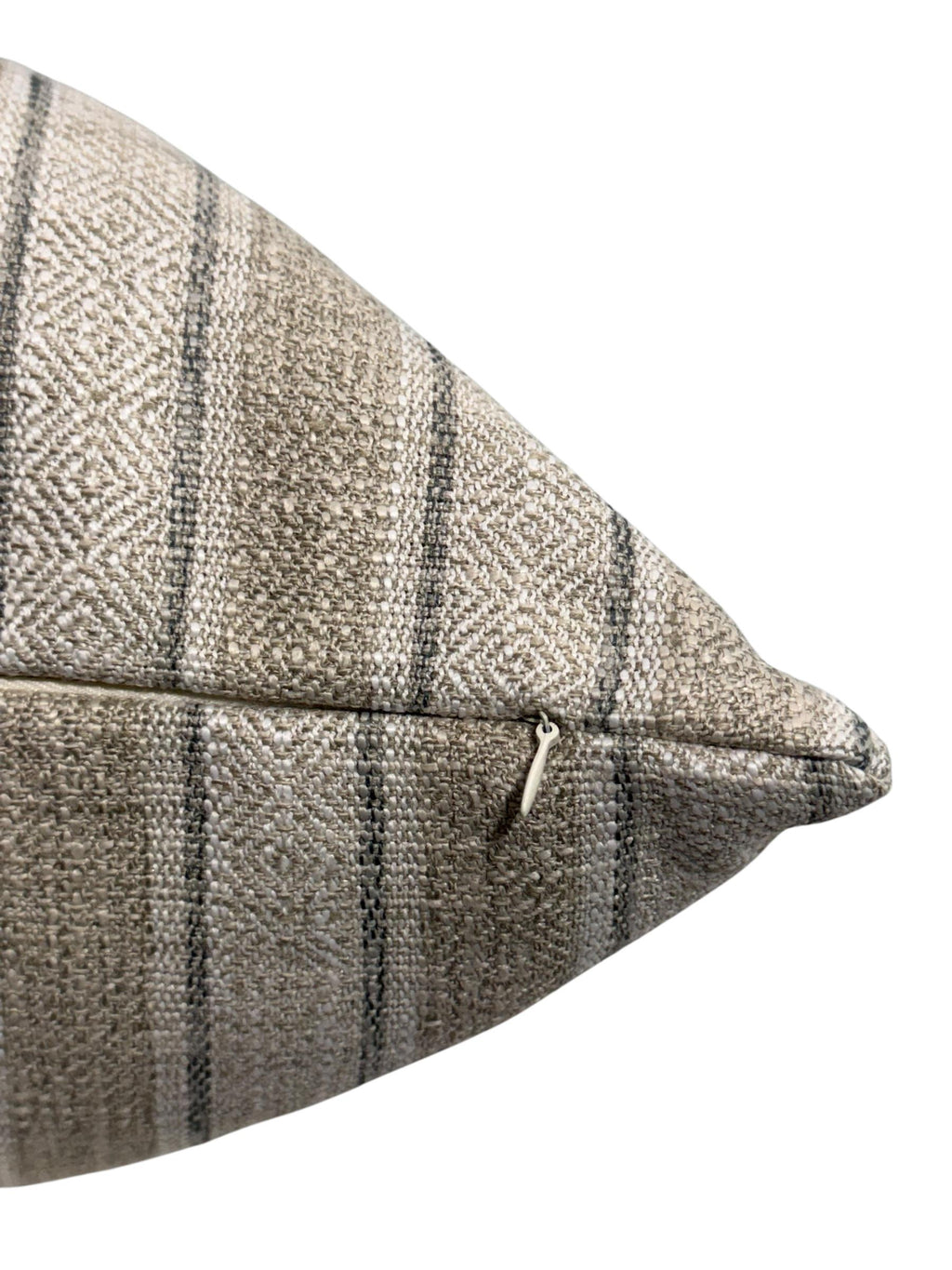 Beige Striped Woven Pillow Cover - Modern Farmhouse Decor