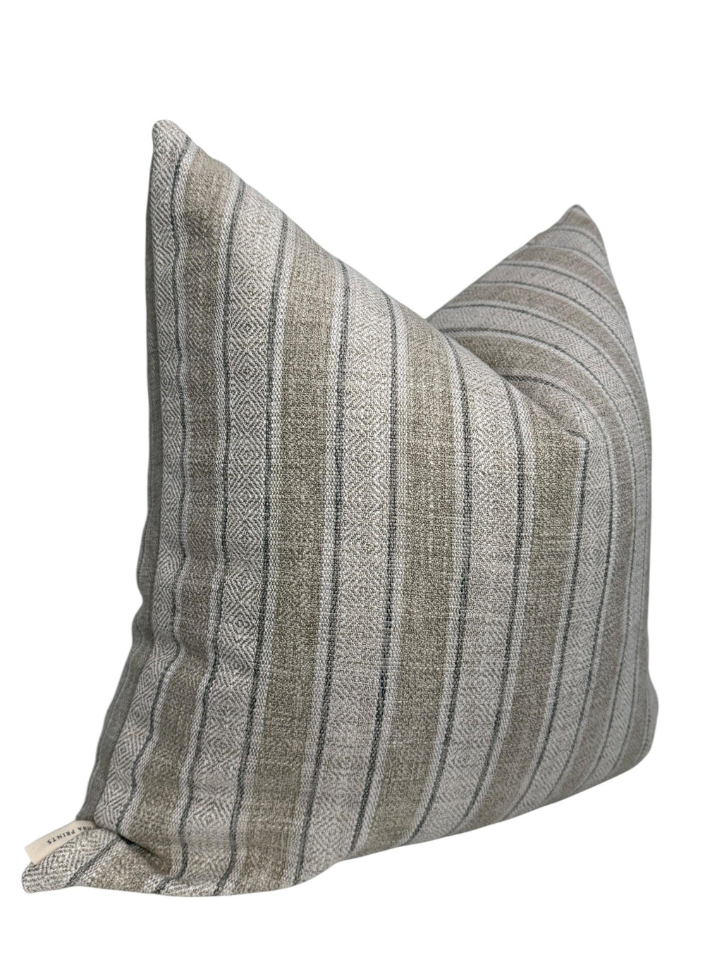 Beige Striped Woven Pillow Cover - Modern Farmhouse Decor