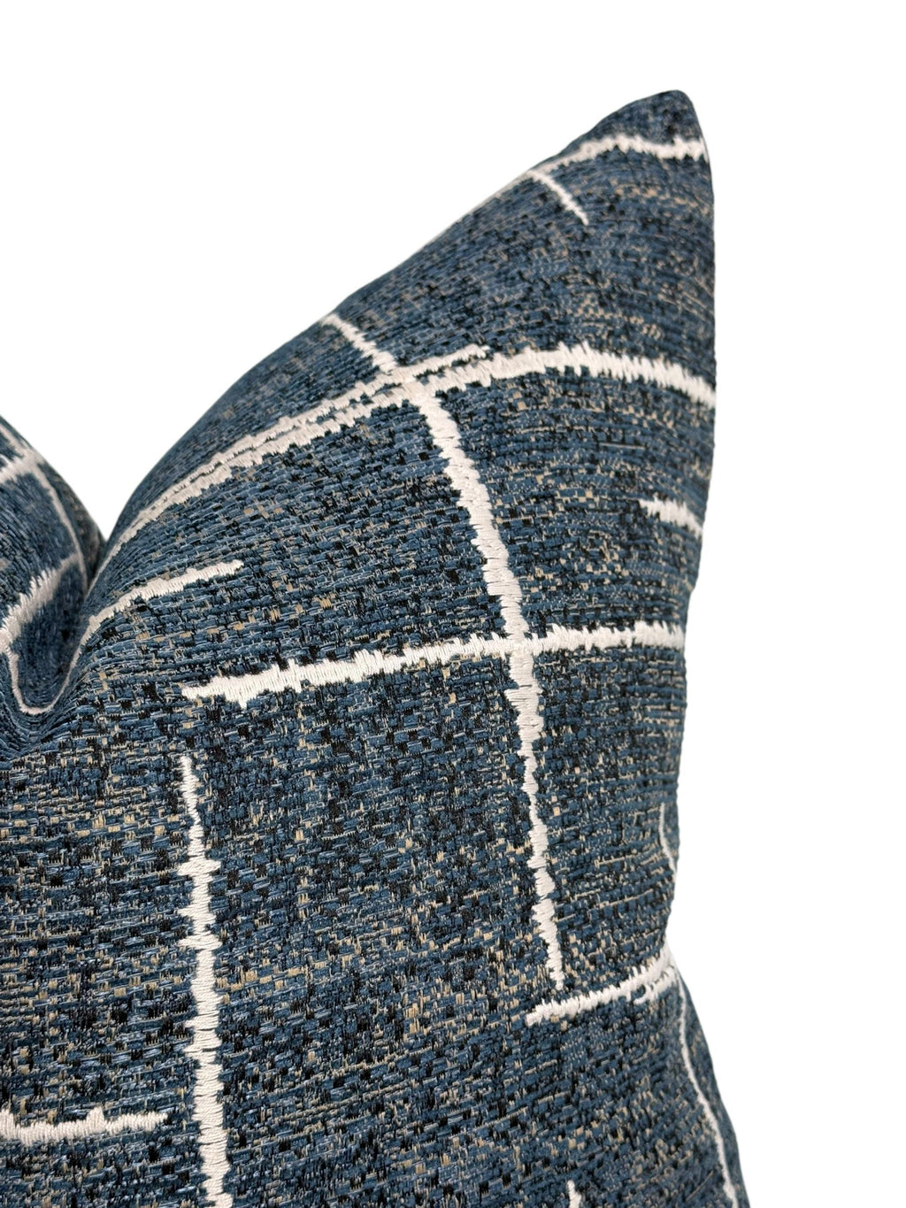 Navy Blue Geometric Pillow Cover: Modern Textured Cushion