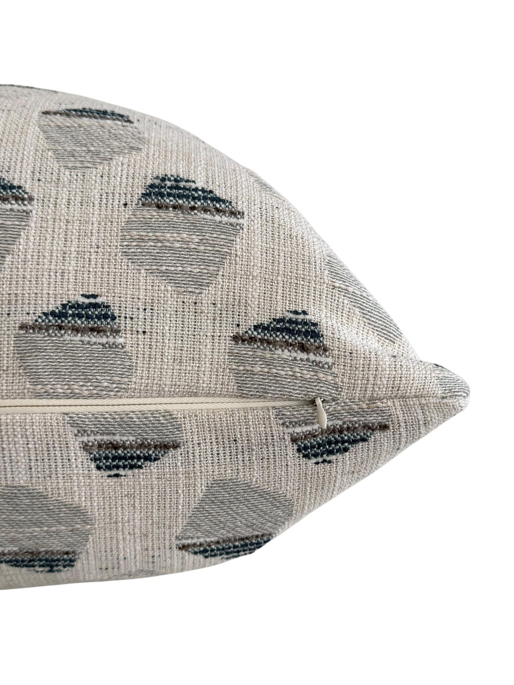 Geometric Woven Pillow Cover, Gray Blue Acorn Print, Modern Farmhouse Decor
