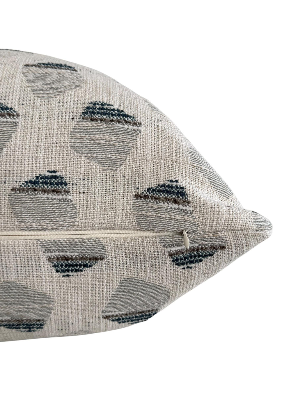 Geometric Woven Pillow Cover, Gray Blue Acorn Print, Modern Farmhouse Decor