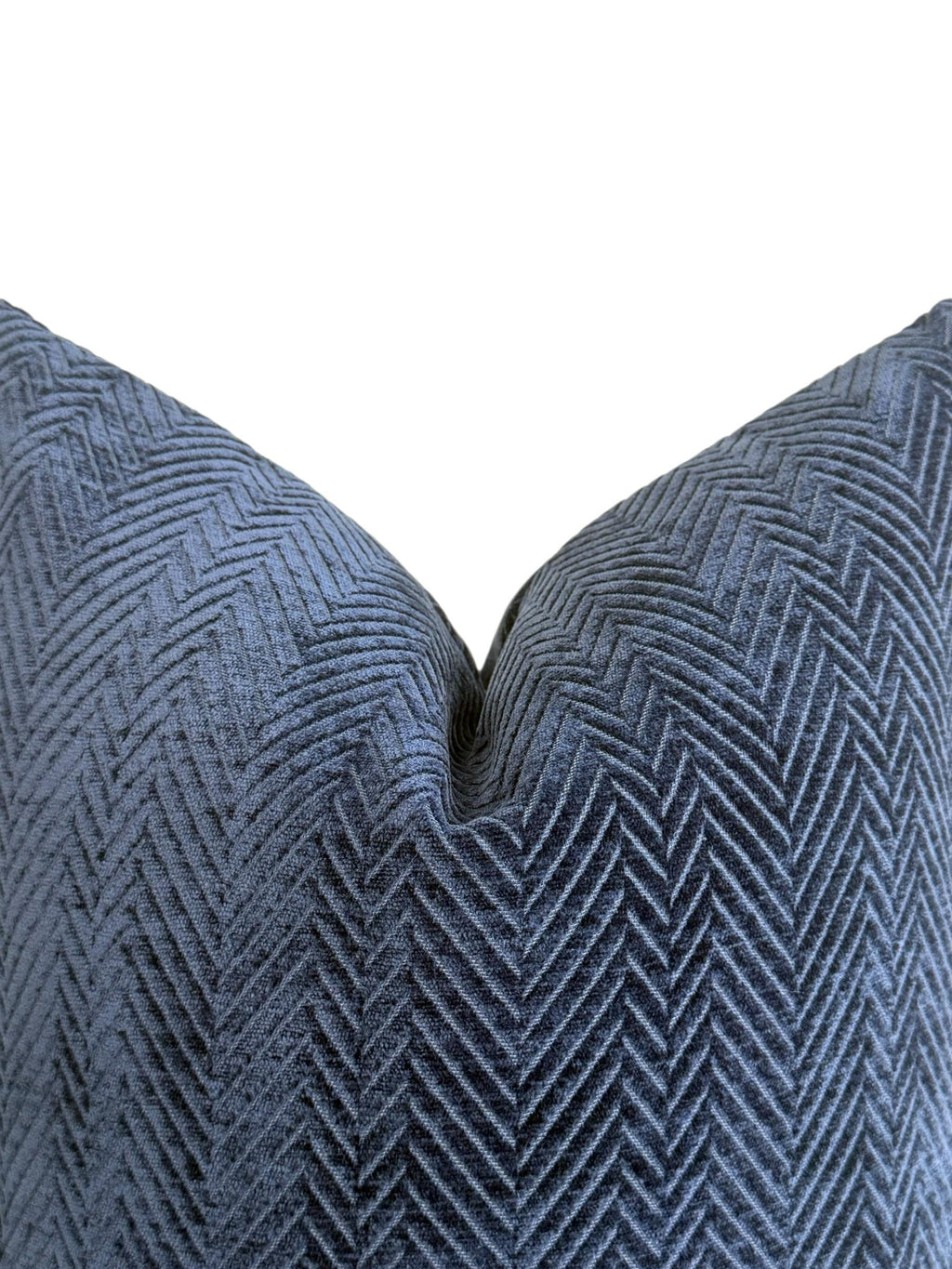 Navy Blue Velvet Pillow Cover, Herringbone Textured Cushion, Modern Luxury Throw Pillow, Soft Velvet Sofa Decor, Deep Blue Accent Pillow