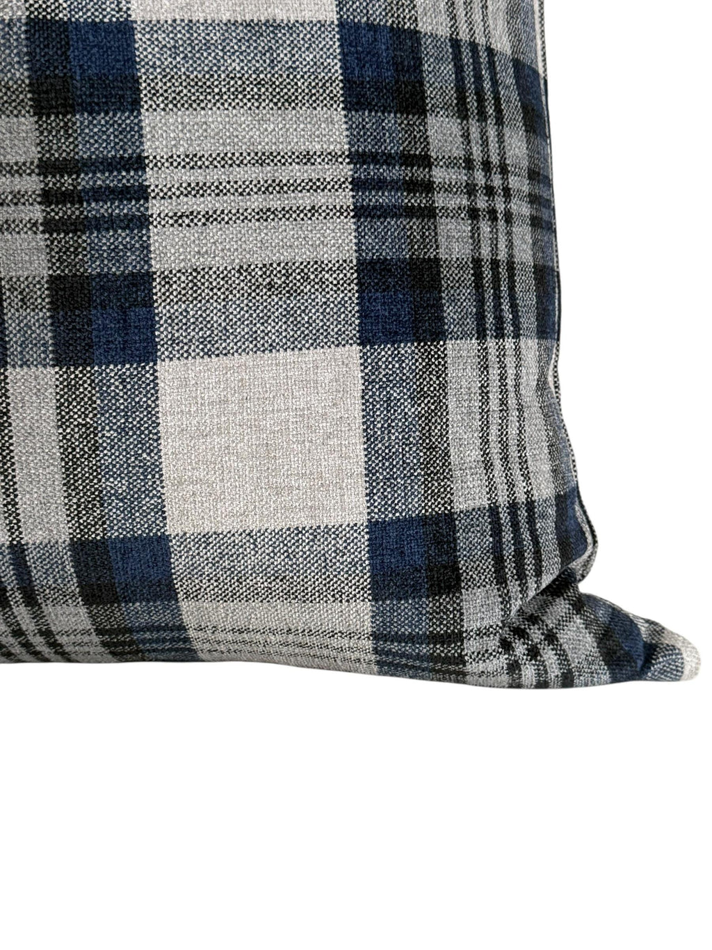 Blue and Gray Plaid Pillow Cover, Wool-Look Check Cushion, Modern Farmhouse Throw Pillow, Cozy Cabin Decor, Navy Tartan Accent Pillow