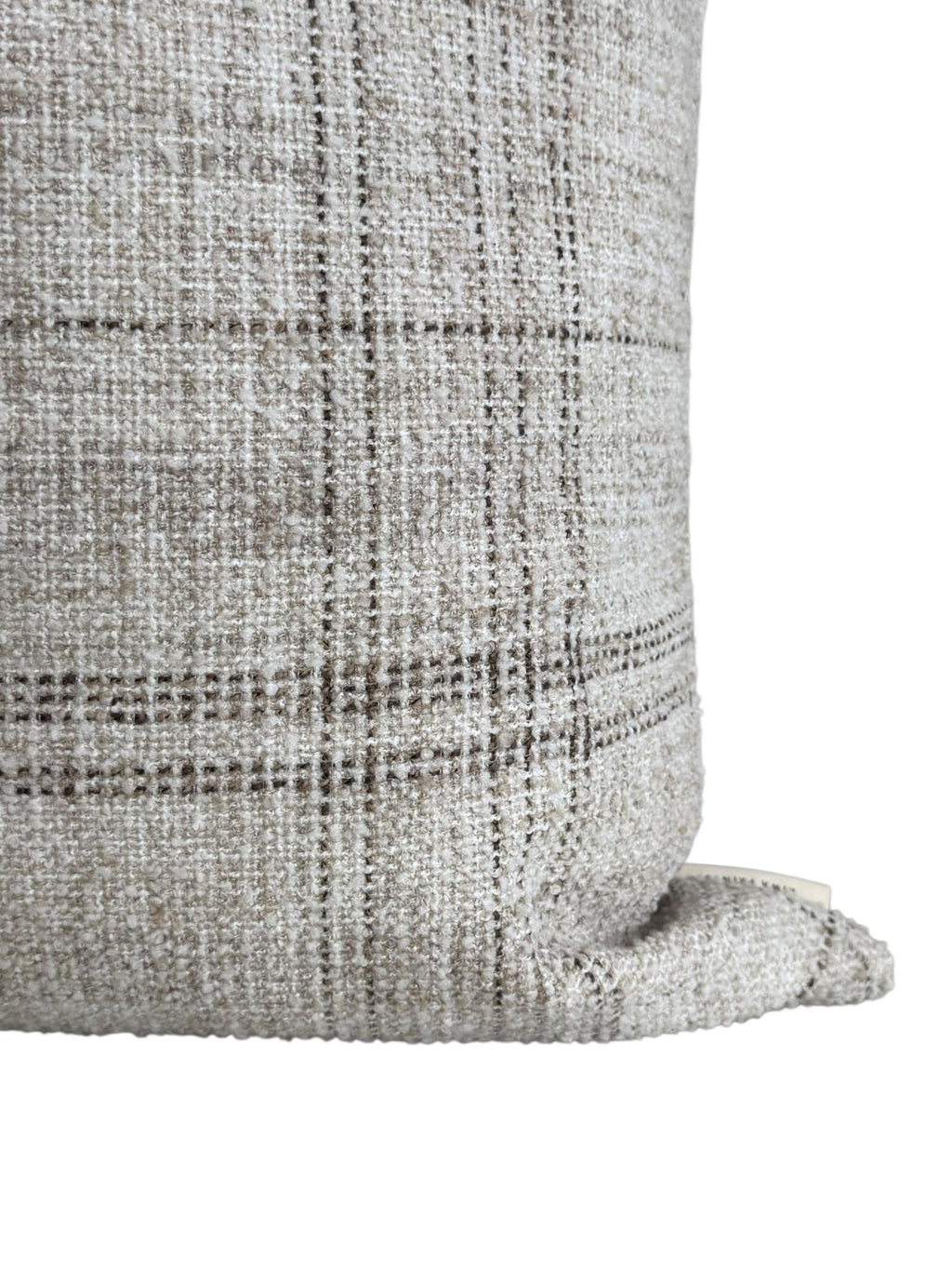 Neutral Plaid Pillow Cover, Beige and Gray Textured Cushion, Modern Farmhouse Throw Pillow, Minimalist Sofa Decor, Linen Look Accent Pillow