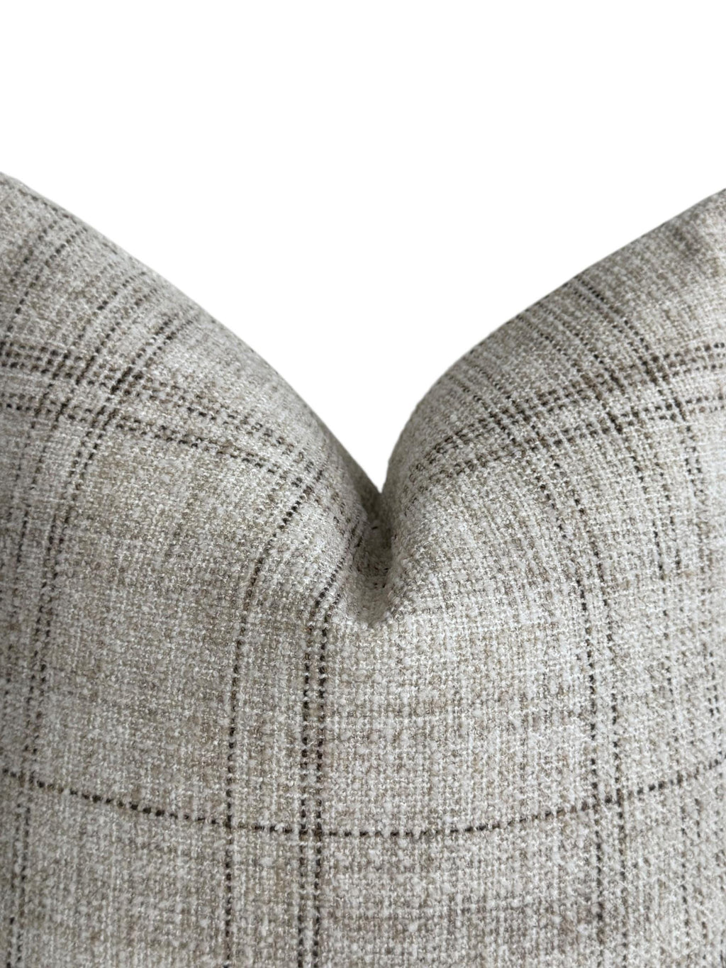 Neutral Plaid Pillow Cover, Beige and Gray Textured Cushion, Modern Farmhouse Throw Pillow, Minimalist Sofa Decor, Linen Look Accent Pillow
