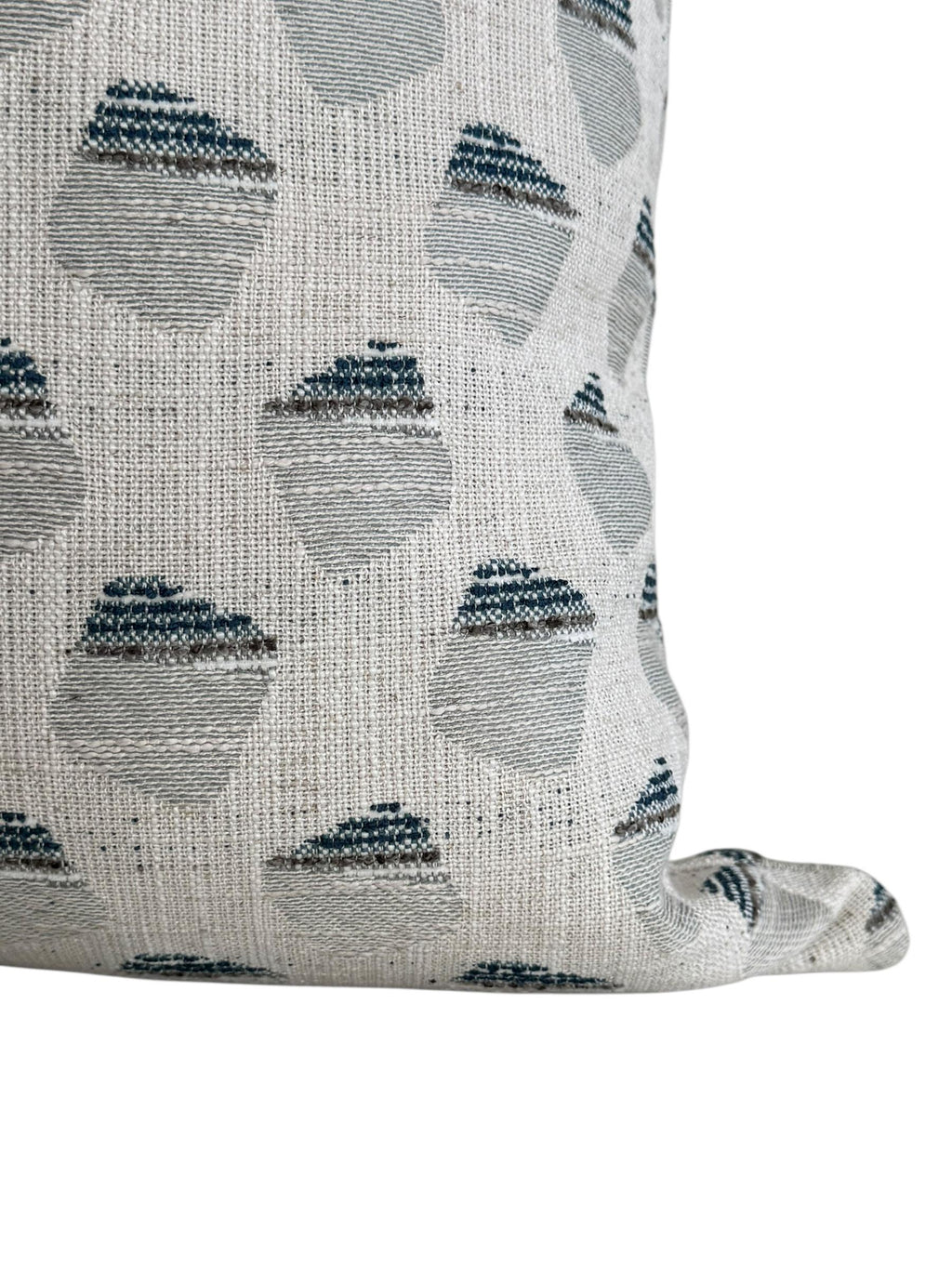 Geometric Woven Pillow Cover, Gray Blue Acorn Print, Modern Farmhouse Decor