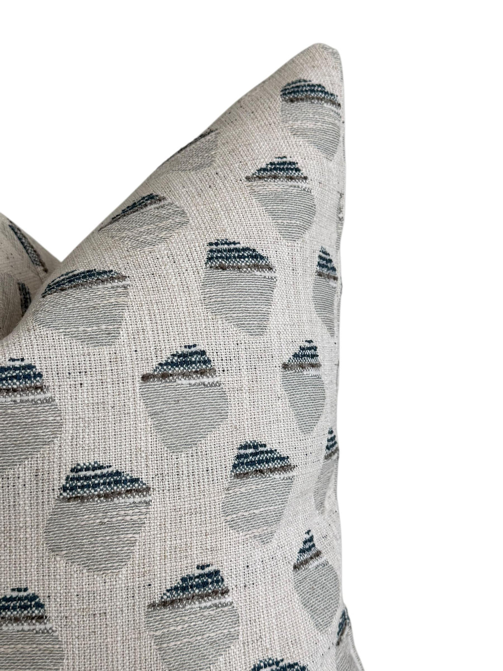Geometric Woven Pillow Cover, Gray Blue Acorn Print, Modern Farmhouse Decor