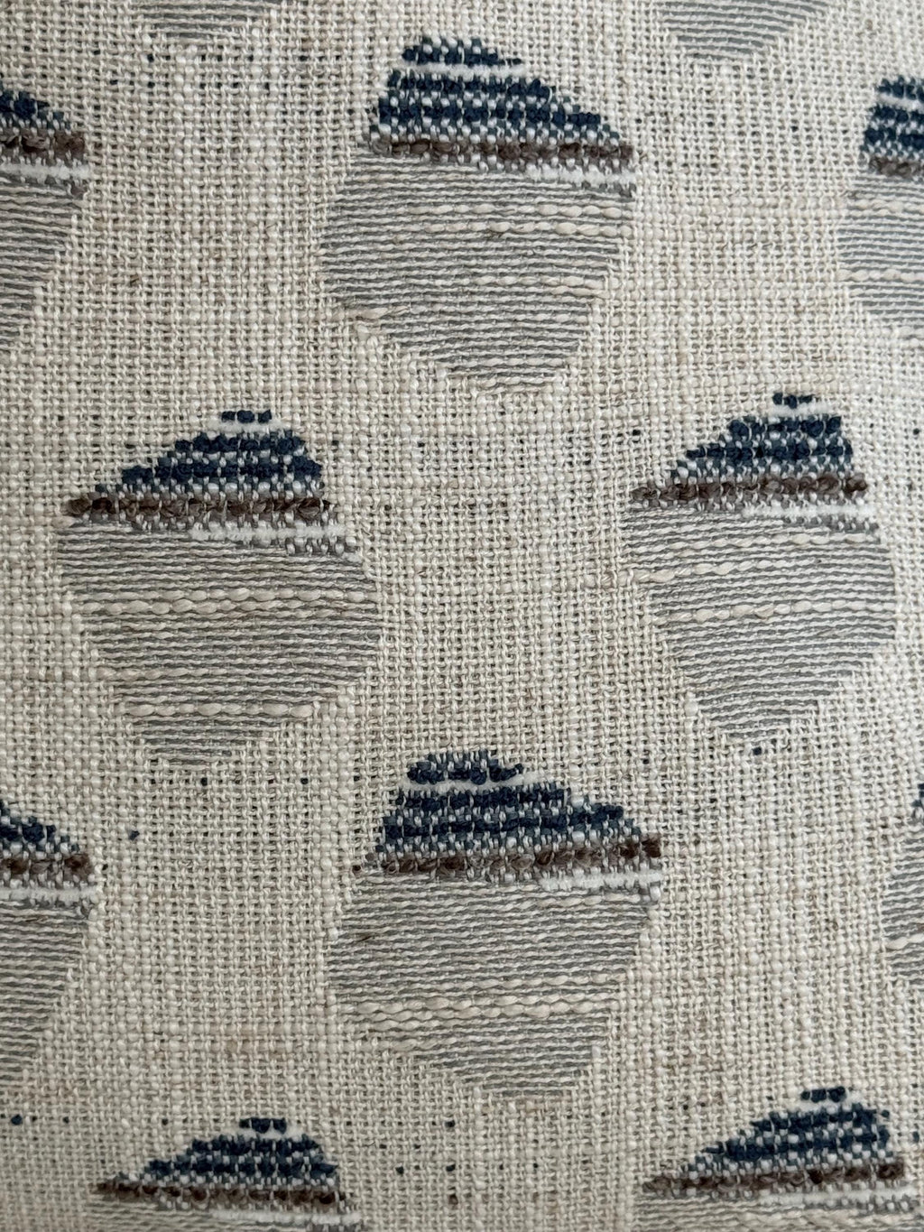 Geometric Woven Pillow Cover, Gray Blue Acorn Print, Modern Farmhouse Decor