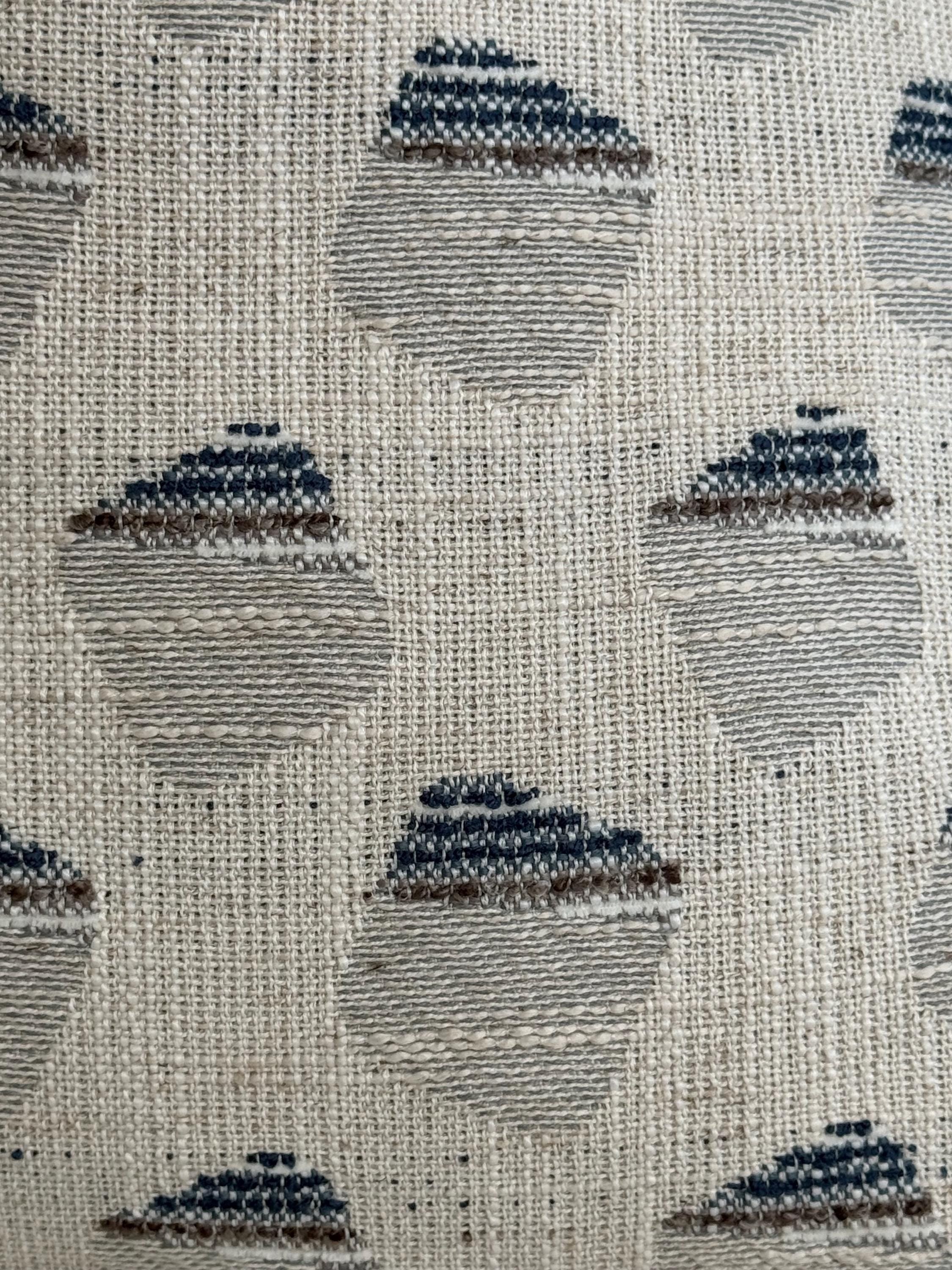 Geometric Woven Pillow Cover, Gray Blue Acorn Print, Modern Farmhouse Decor