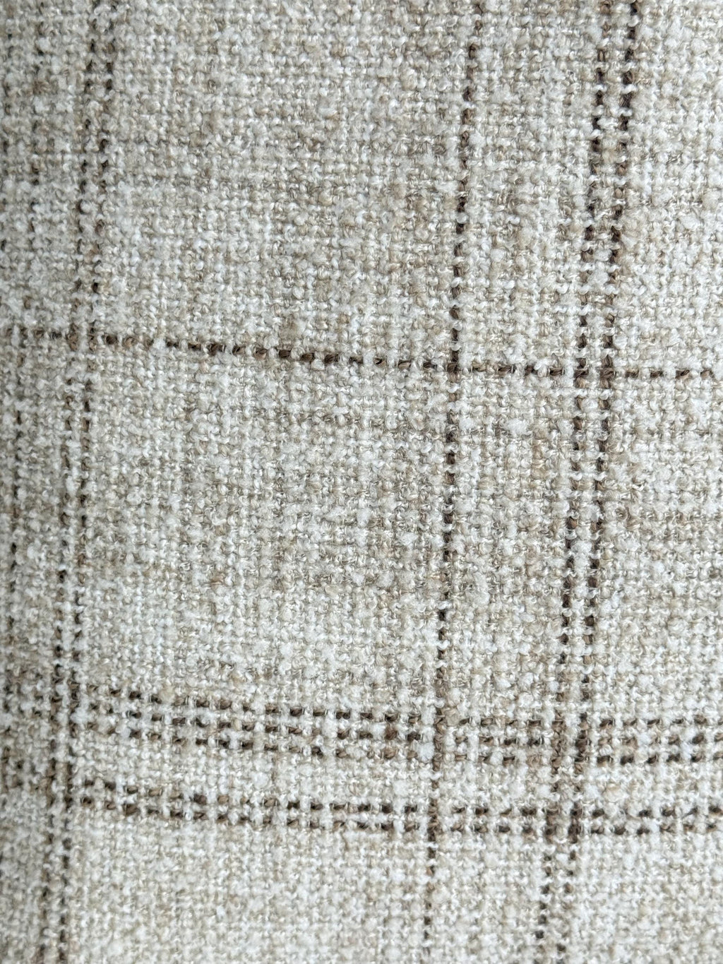 Neutral Plaid Pillow Cover, Beige and Gray Textured Cushion, Modern Farmhouse Throw Pillow, Minimalist Sofa Decor, Linen Look Accent Pillow