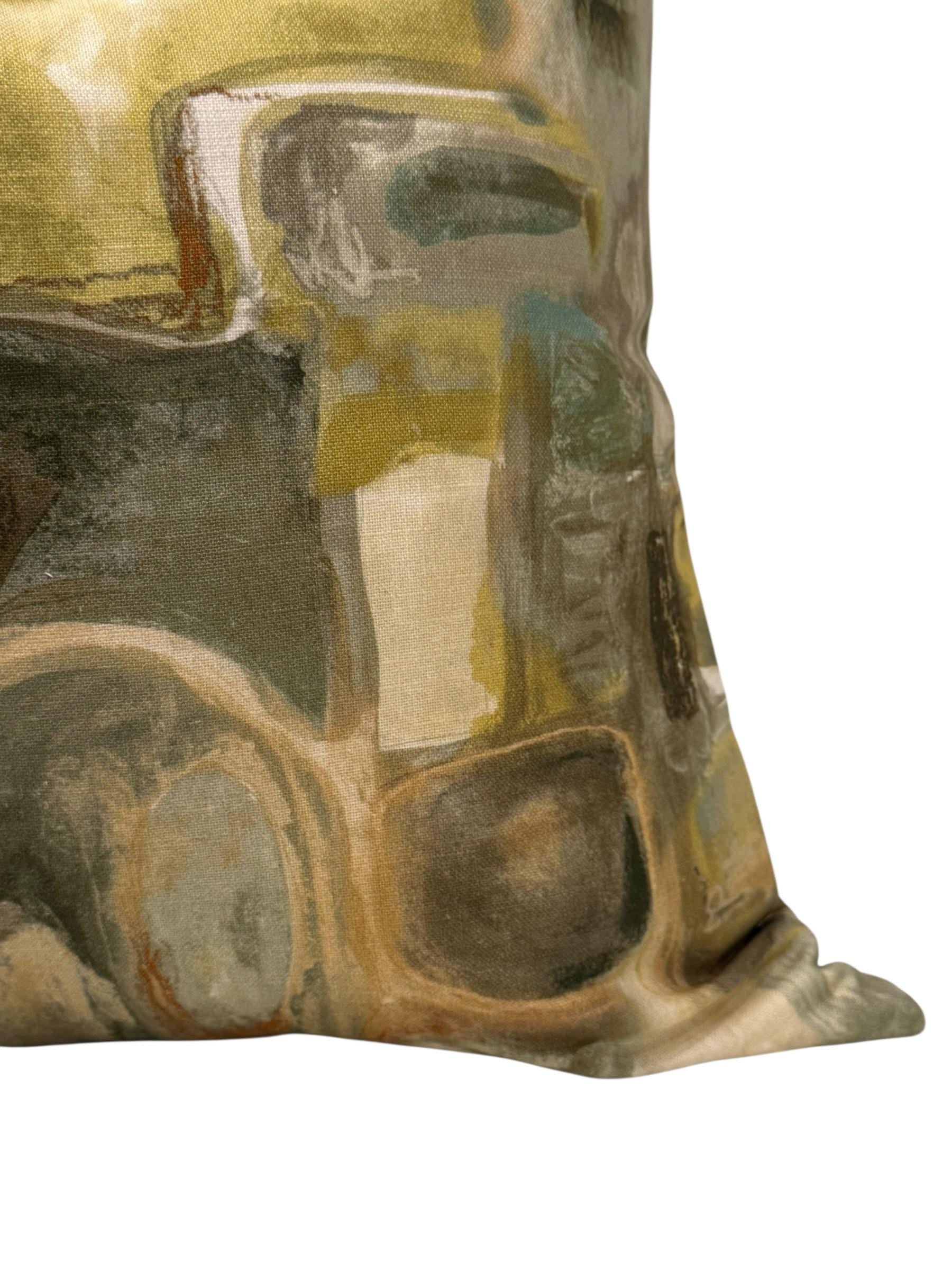 Abstract Pillow Cover, Modern Earth Tone Throw Pillow, Olive Green Decorative Cushion, Verdant Stone Modern Pillow Cover, Neutral Art Pillow