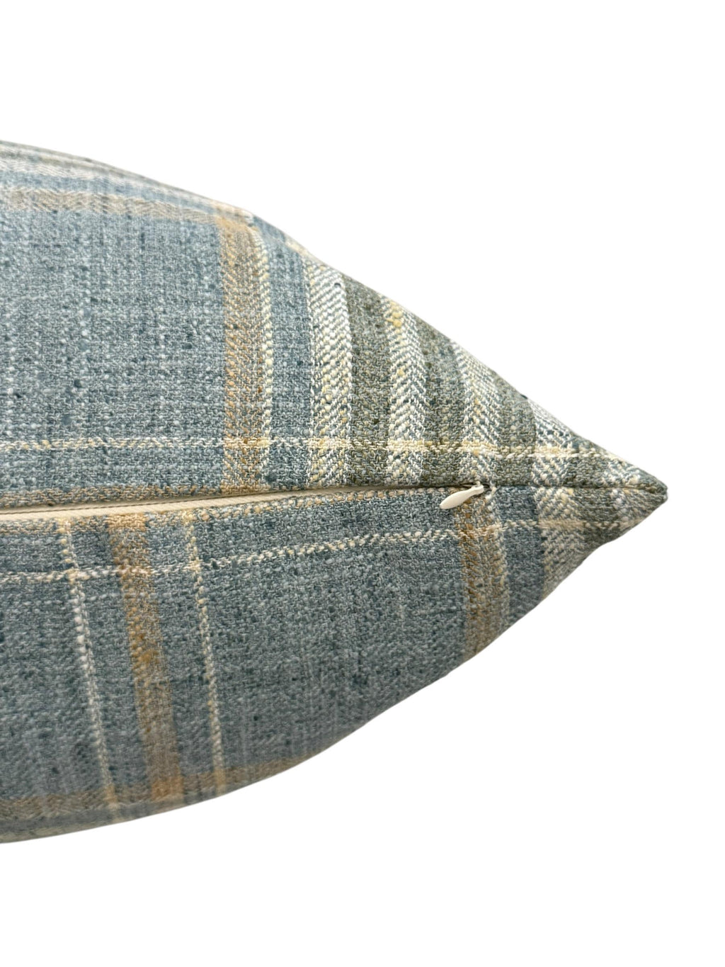 Blue Plaid Pillow Cover, Coastal Farmhouse Accent, Handmade USA