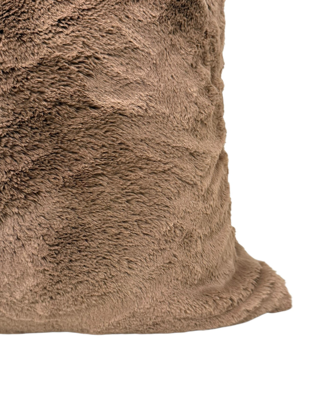 Handmade Brown Faux Fur Pillow Cover, Plush Accent Cushion
