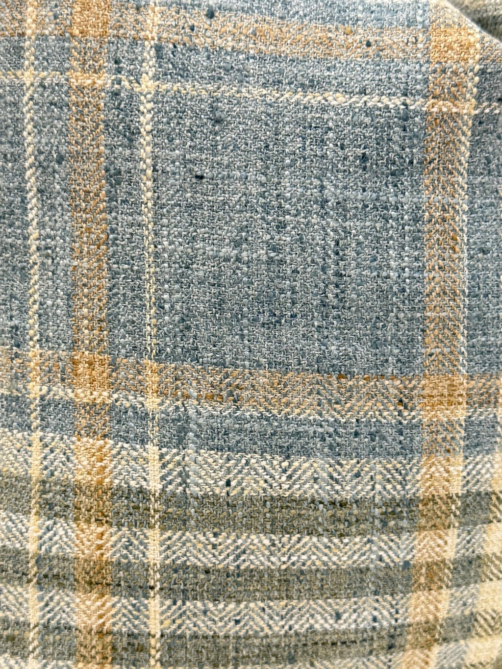 Blue Plaid Pillow Cover, Coastal Farmhouse Accent, Handmade USA