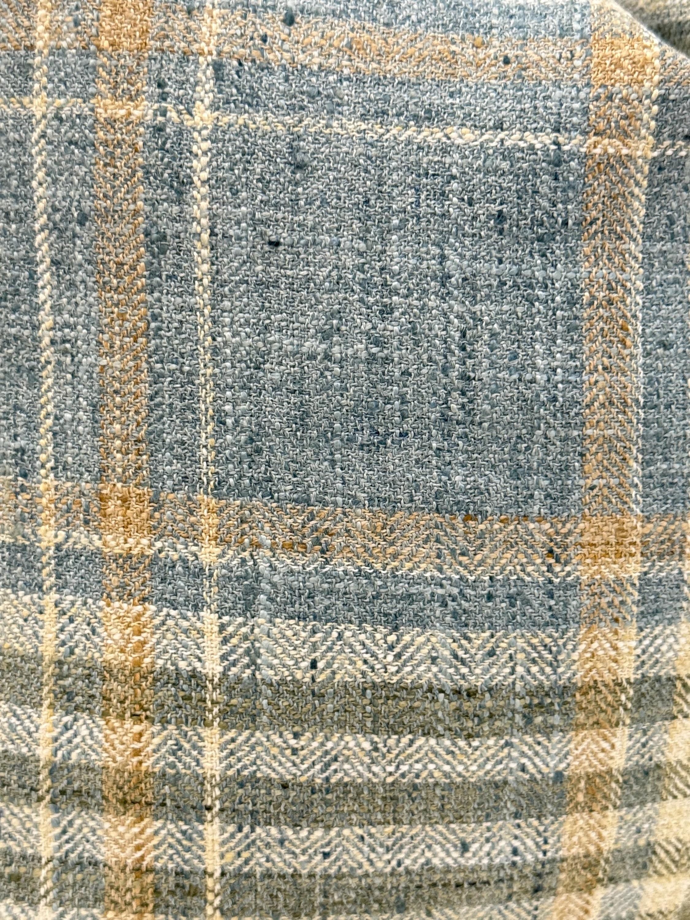 Blue Plaid Pillow Cover, Coastal Farmhouse Accent, Handmade USA