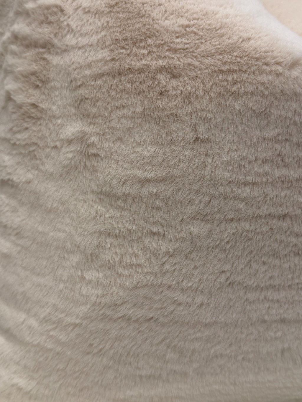 Handmade Ivory Faux Fur Pillow Cover, Plush Neutral Cushion