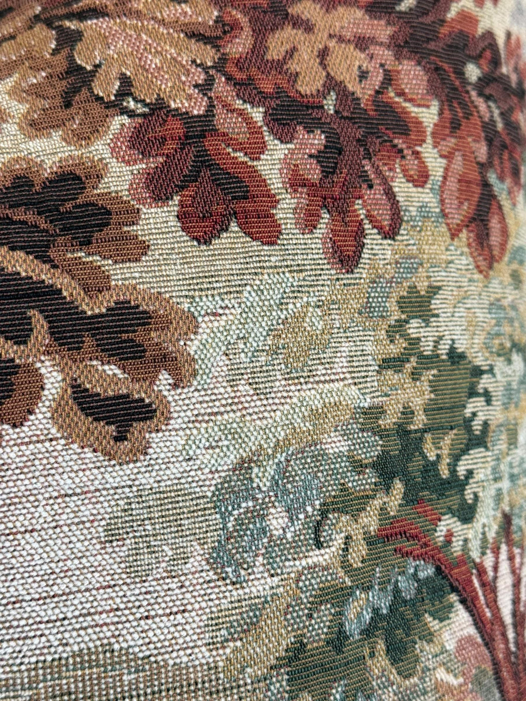 Vintage Landscape Tapestry Pillow Cover, European Floral Scenic Cushion, Handmade USA