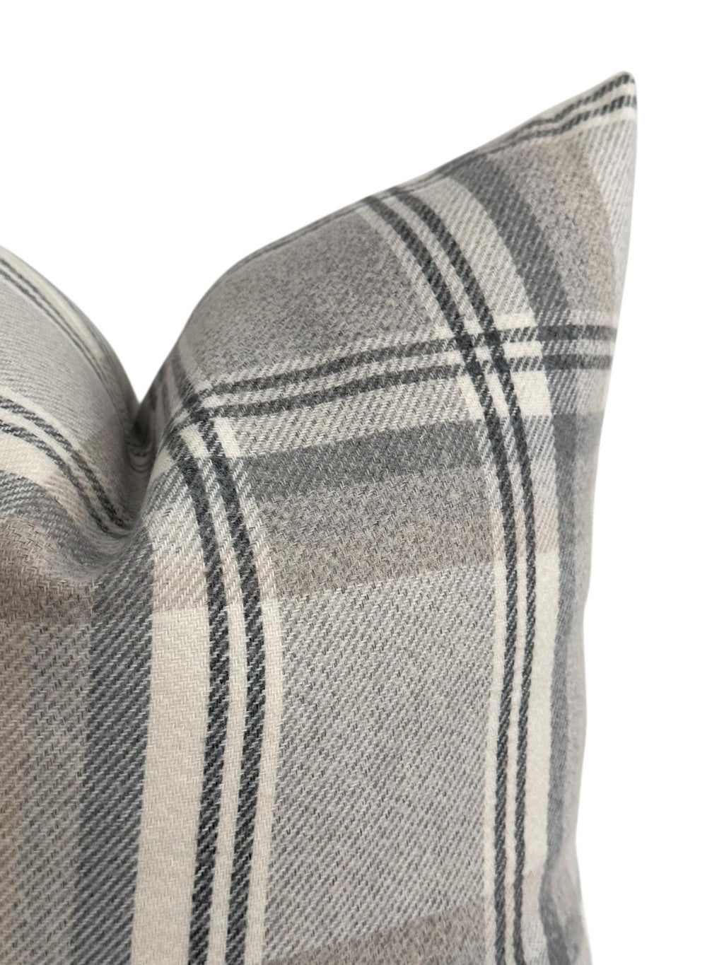 Neutral Plaid Pillow Cover, Gray Beige Farmhouse Cushion, Modern Rustic Decor