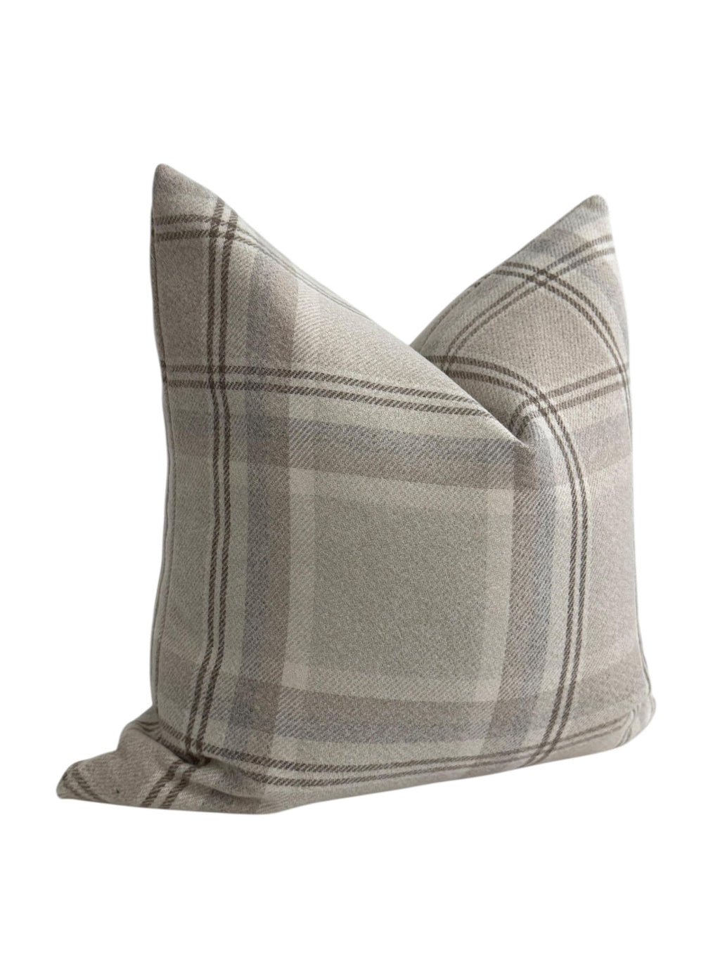 Taupe Plaid Pillow Cover, Neutral Throw Cushion, Farmhouse Modern Rustic Decor, Handmade USA