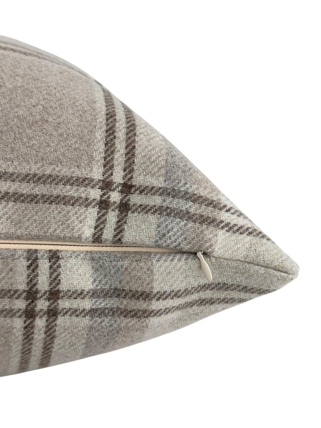 Taupe Plaid Pillow Cover, Neutral Throw Cushion, Farmhouse Modern Rustic Decor, Handmade USA
