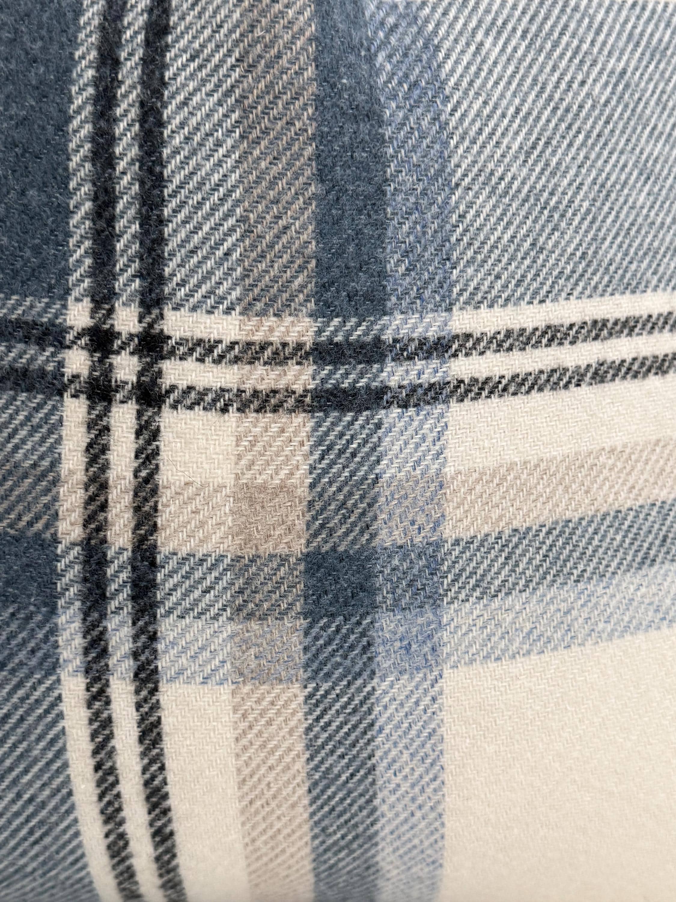Blue Beige Plaid Pillow Cover, Neutral Check Farmhouse Cushion, Sofa Accent Pillow