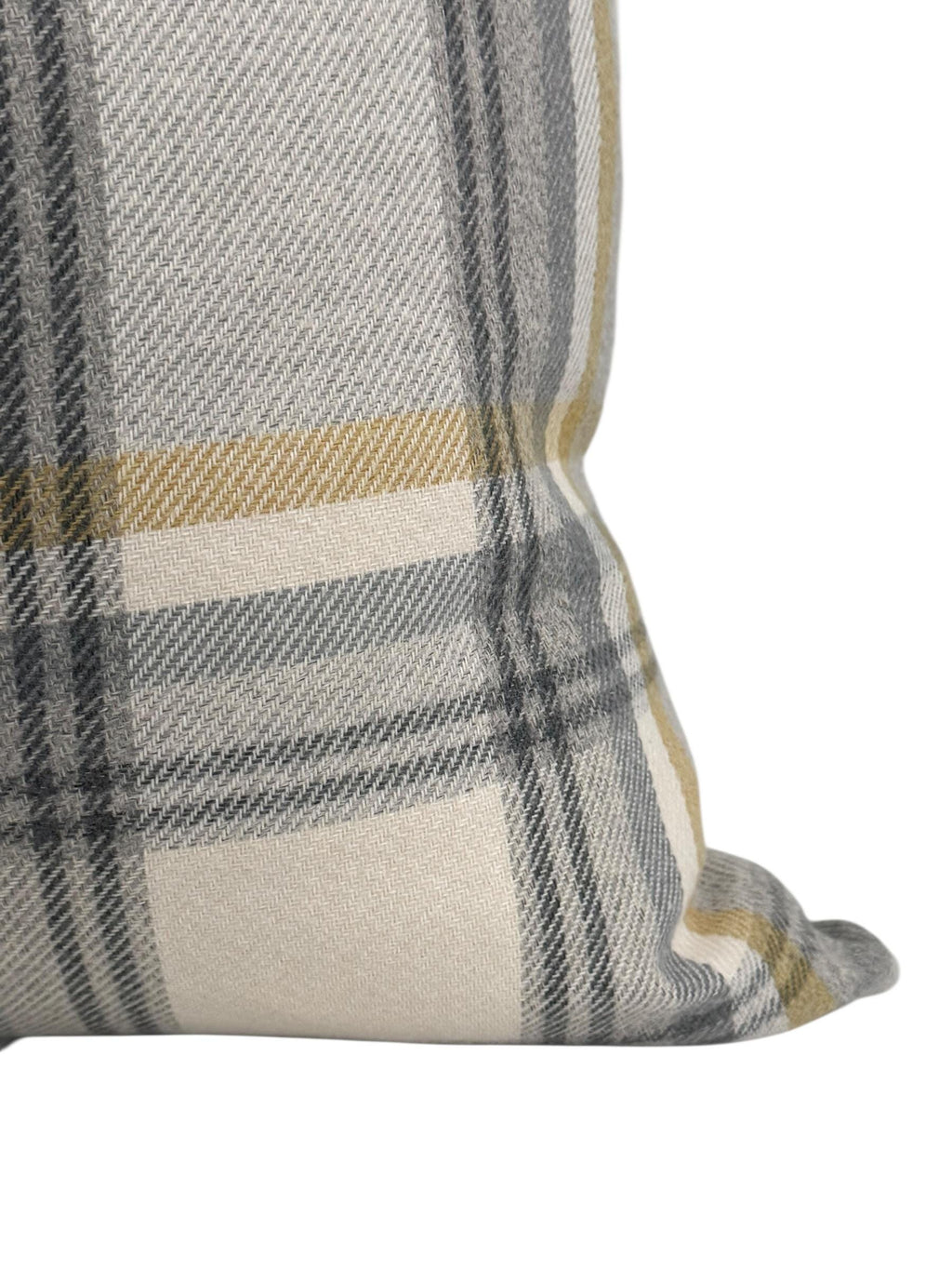 Gray Mustard Plaid Pillow Cover, Farmhouse Accent Cushion, Modern Rustic Decor
