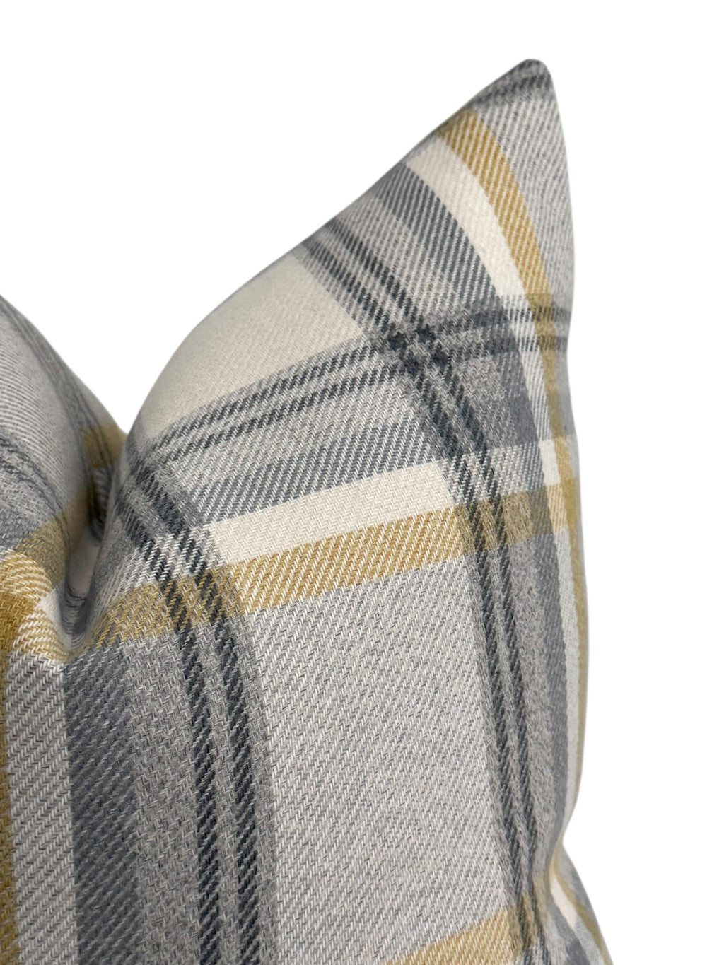 Gray Mustard Plaid Pillow Cover, Farmhouse Accent Cushion, Modern Rustic Decor