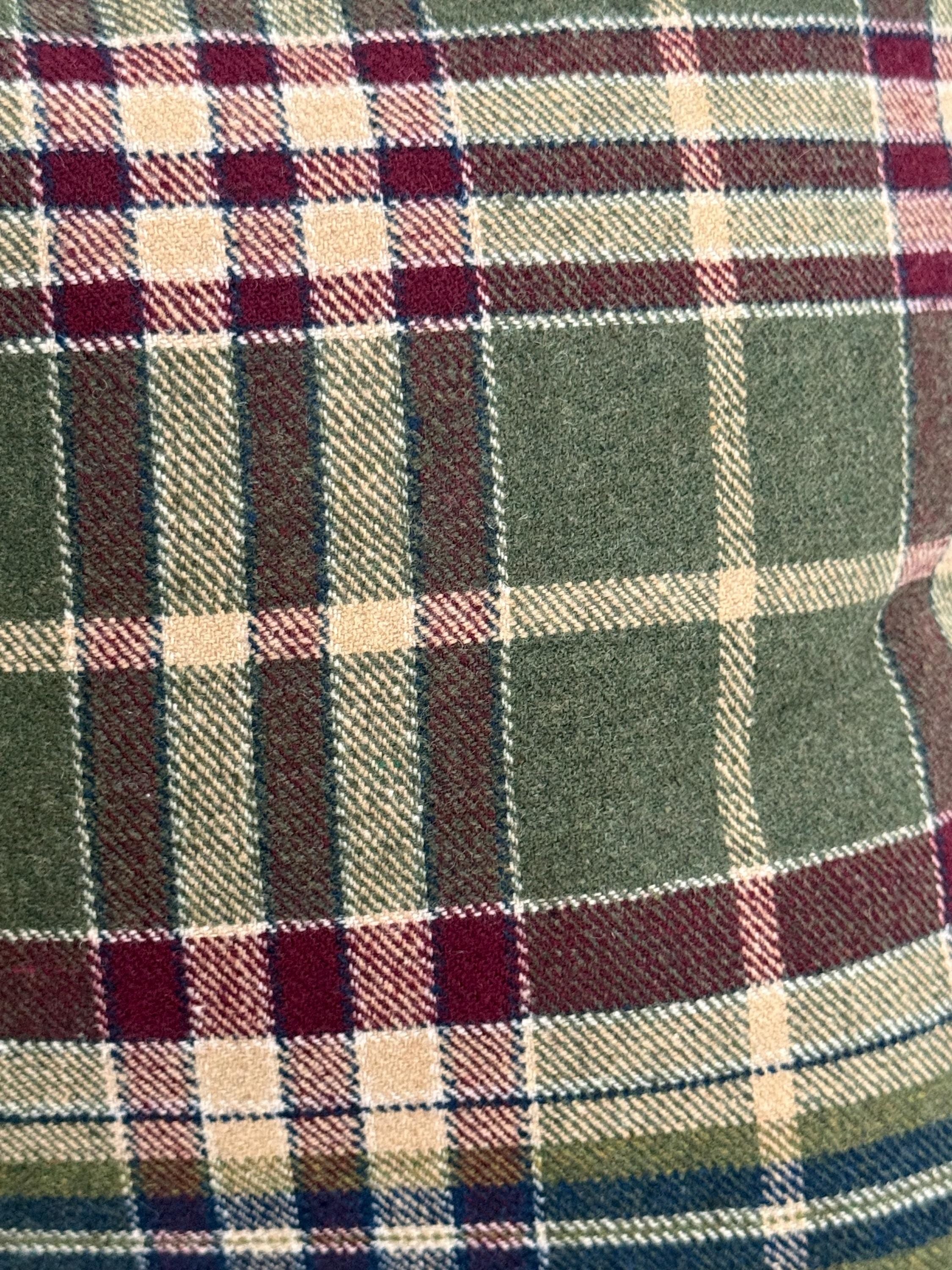 Green Red Plaid Pillow Cover, Tartan Lodge Cushion, Rustic Farmhouse Decor