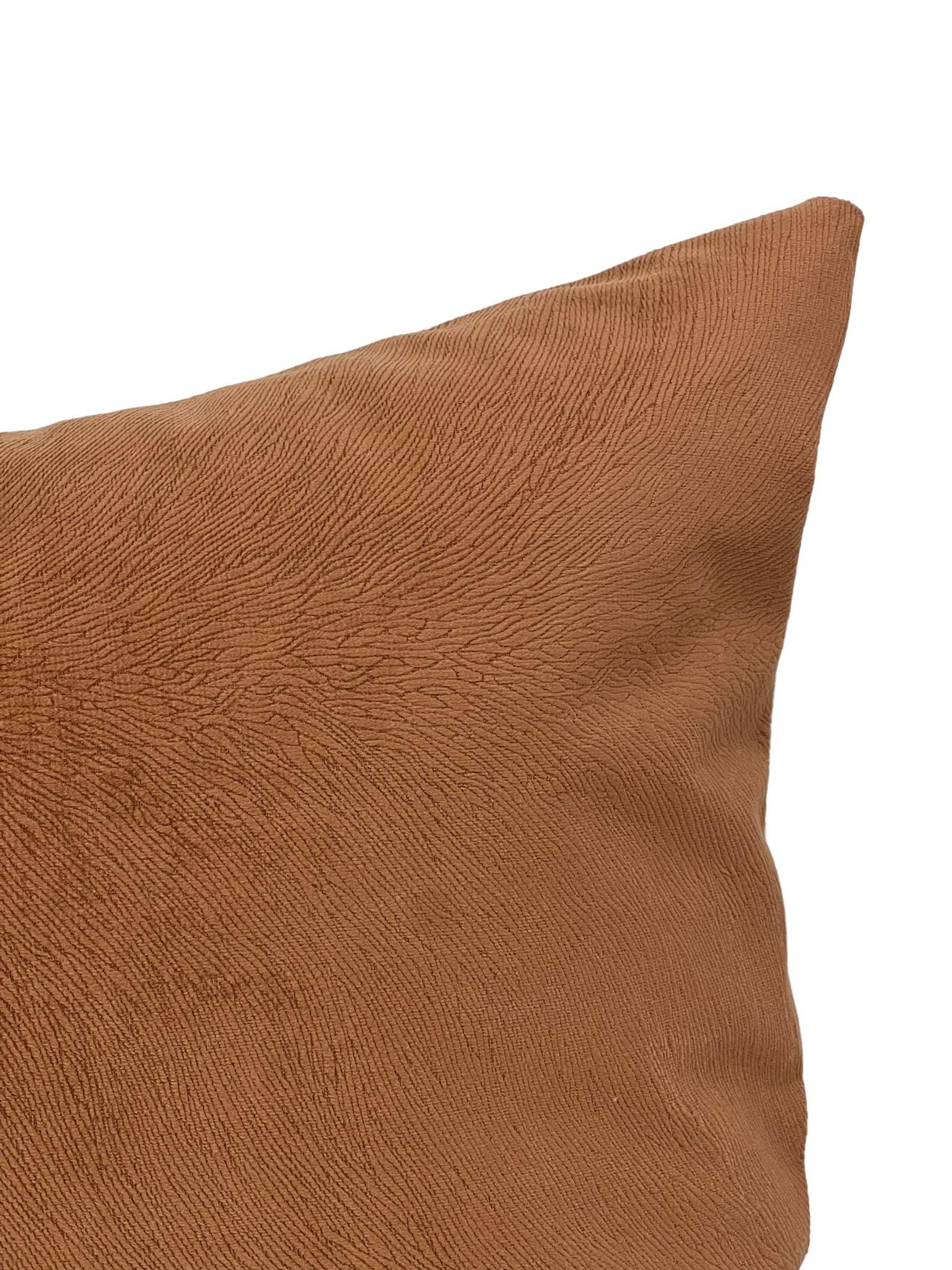 Rust Velvet Pillow Cover, Terracotta Burnt Orange Cushion, Handmade USA