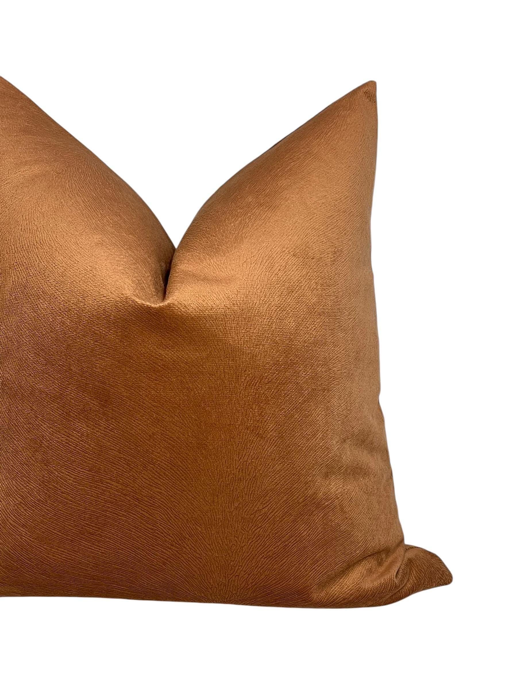 Rust Velvet Pillow Cover, Terracotta Burnt Orange Cushion, Handmade USA