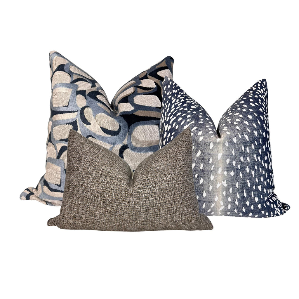Handmade Throw Pillow Cover Set of 3, Plaid, Leopard, Textured