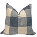 Blue and Beige Buffalo Check Pillow Cover, Farmhouse Decor