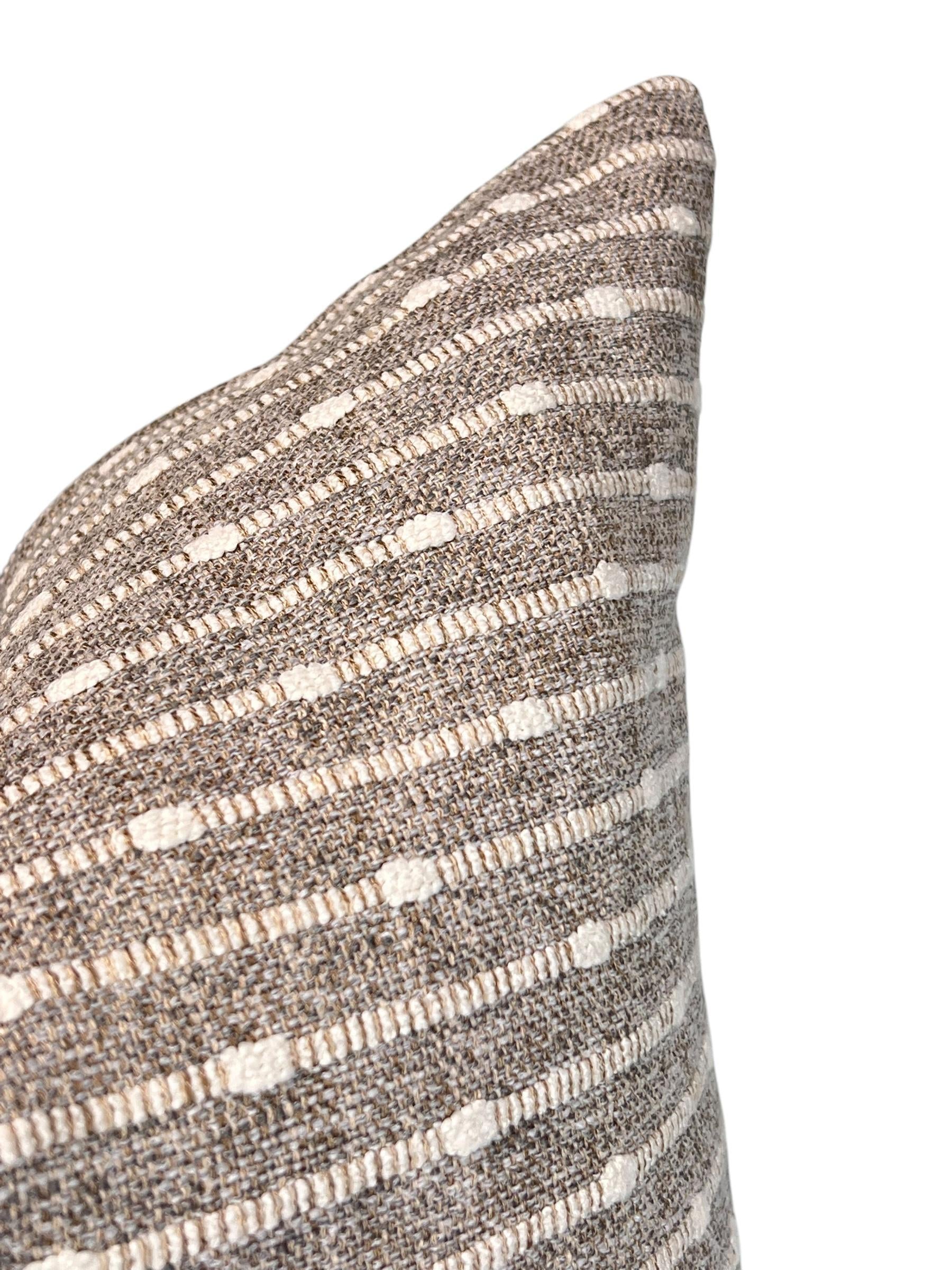 Woven Striped Pillow Cover, Raised Dotted Stripe Cushion