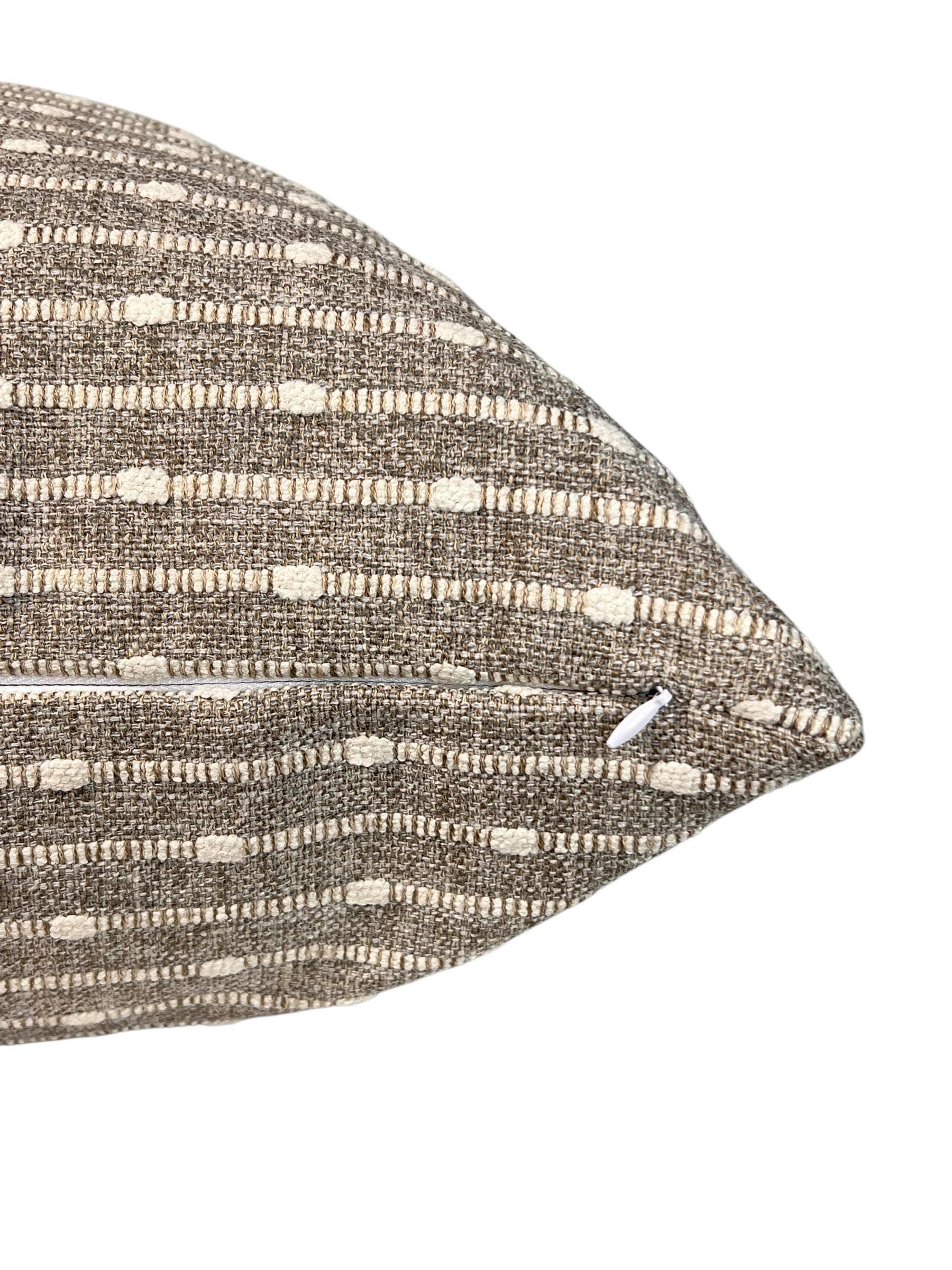Woven Striped Pillow Cover, Raised Dotted Stripe Cushion