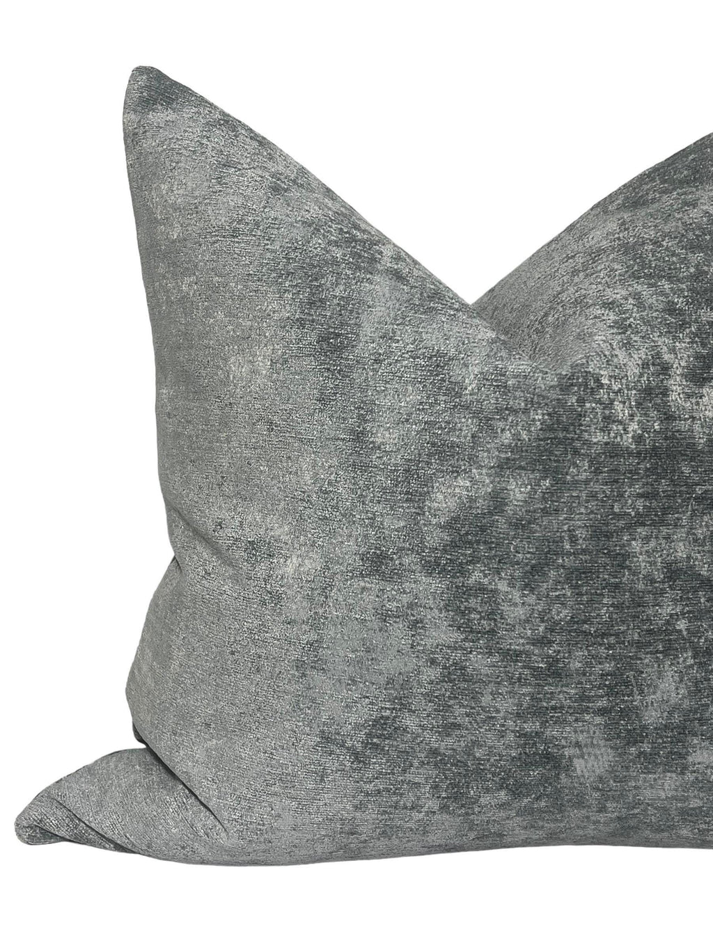 Textured Velvet Pillow Cover, Handmade Gray Decorative Cushion