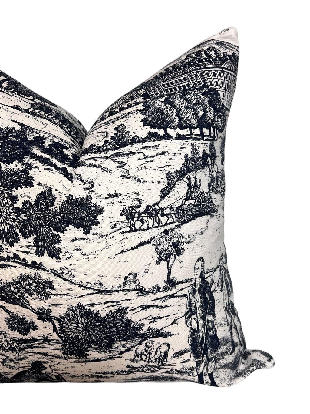 French Country Toile Pillow Cover, Vintage Farmhouse Throw Pillow