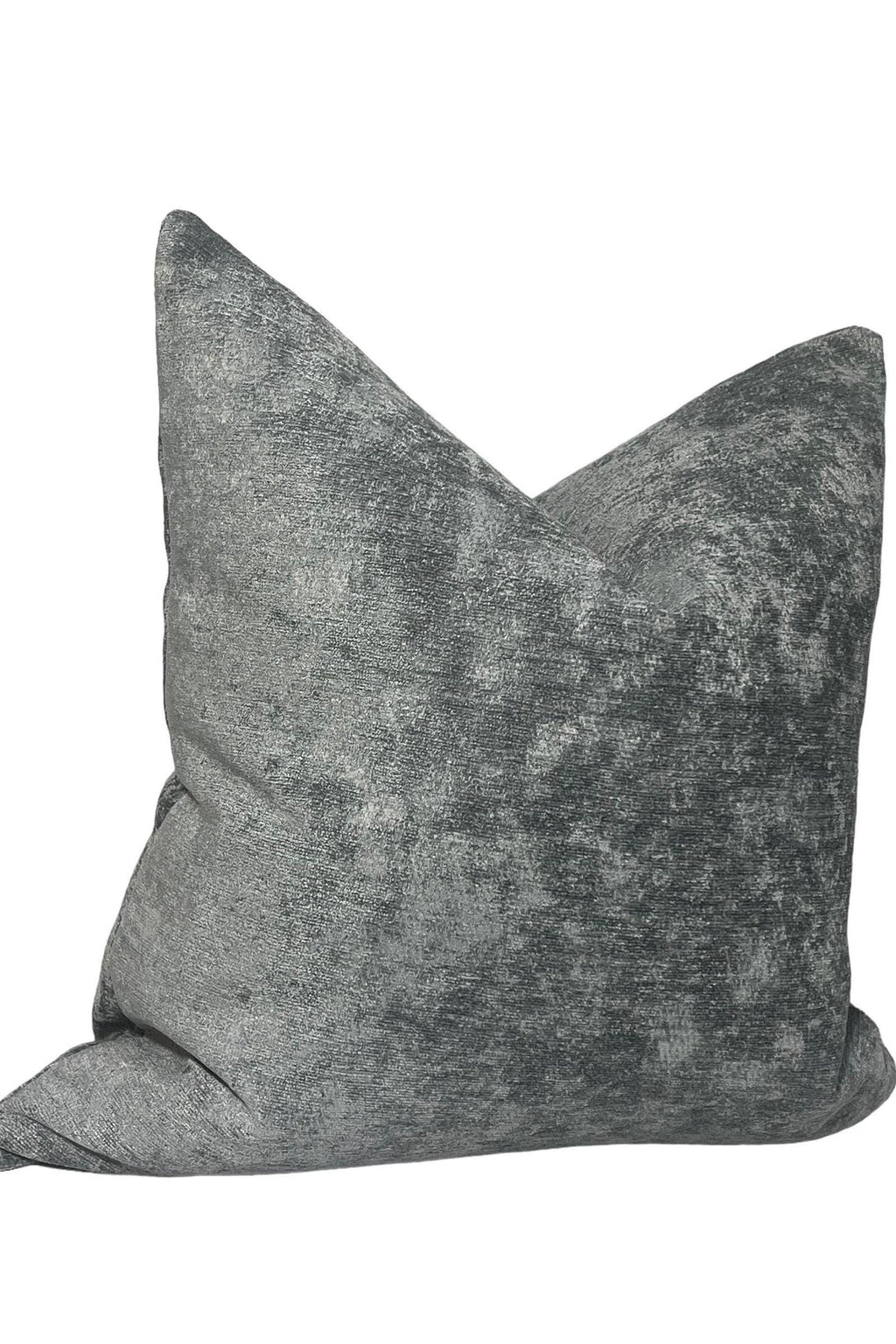 Textured Velvet Pillow Cover, Handmade Gray Decorative Cushion