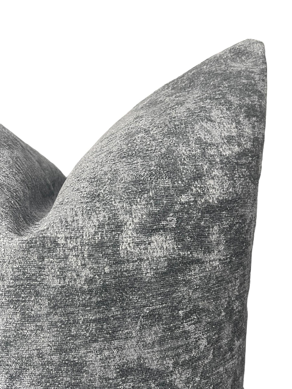 Textured Velvet Pillow Cover, Handmade Gray Decorative Cushion