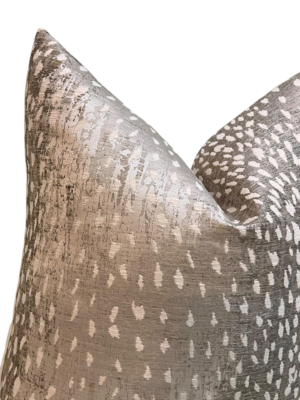 Gray Antelope Print Pillow Cover, Spotted Animal Pillow, Handmade