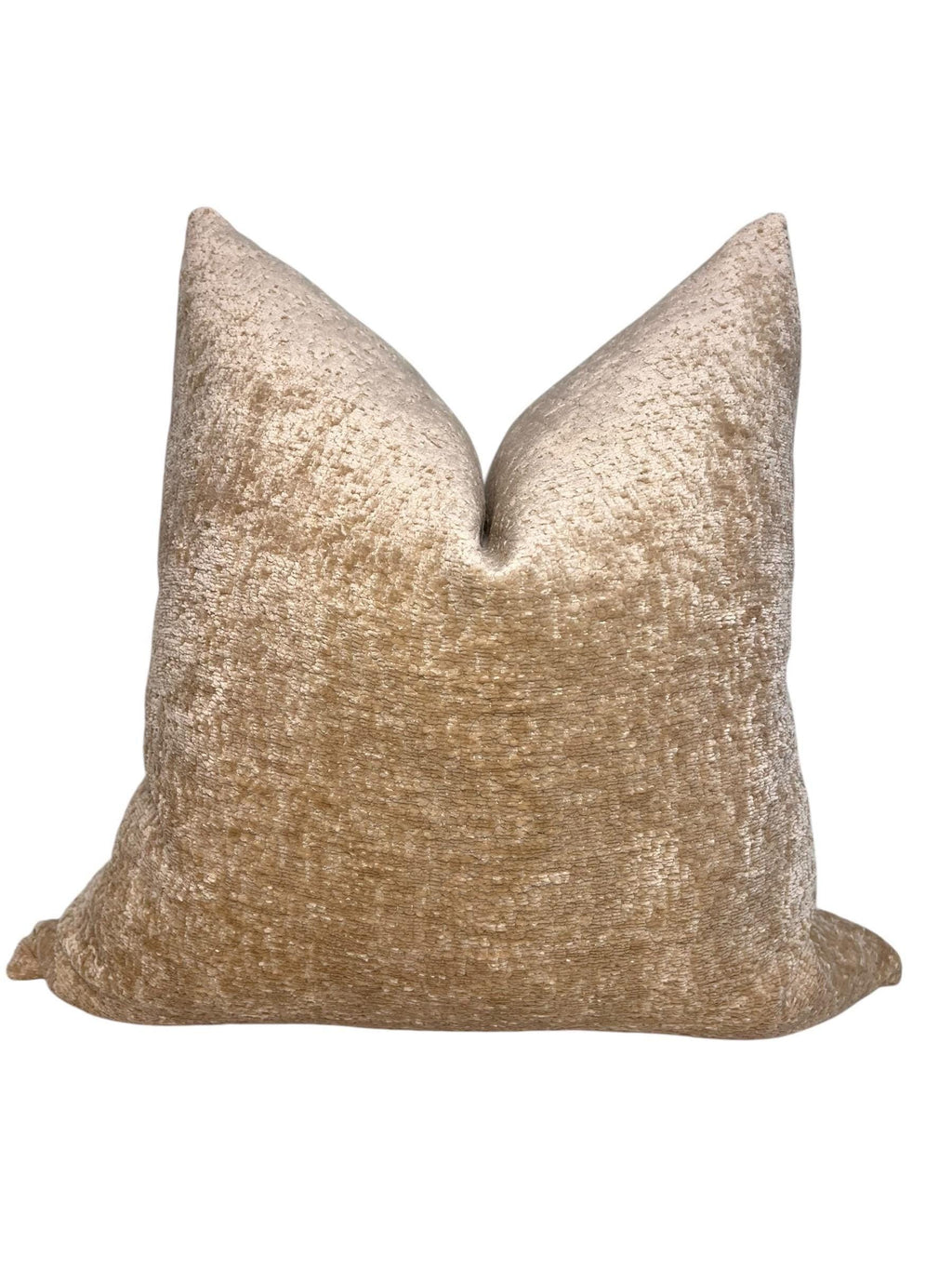 Textured Beige Chenille Pillow Cover, Handmade Neutral Accent Cushion