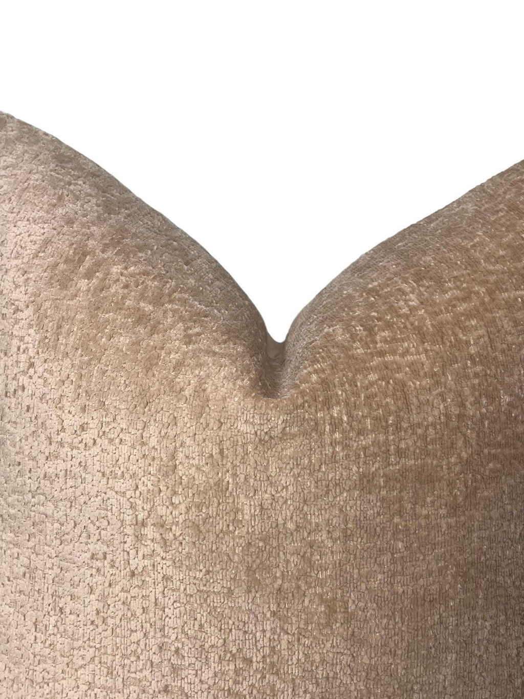 Textured Beige Chenille Pillow Cover, Handmade Neutral Accent Cushion