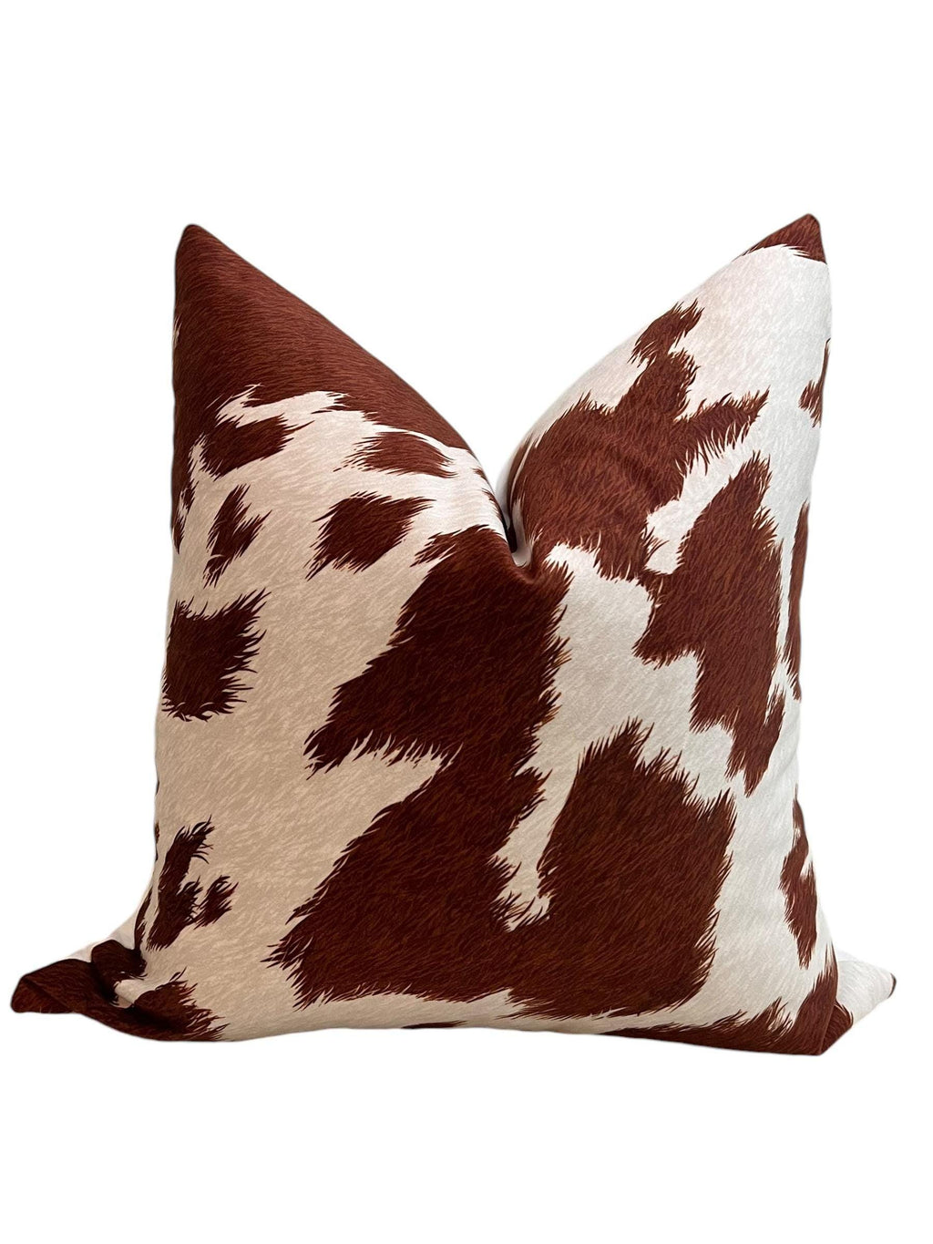 Cowhide Pillow Cover Set, Copper Velvet, USA Handmade