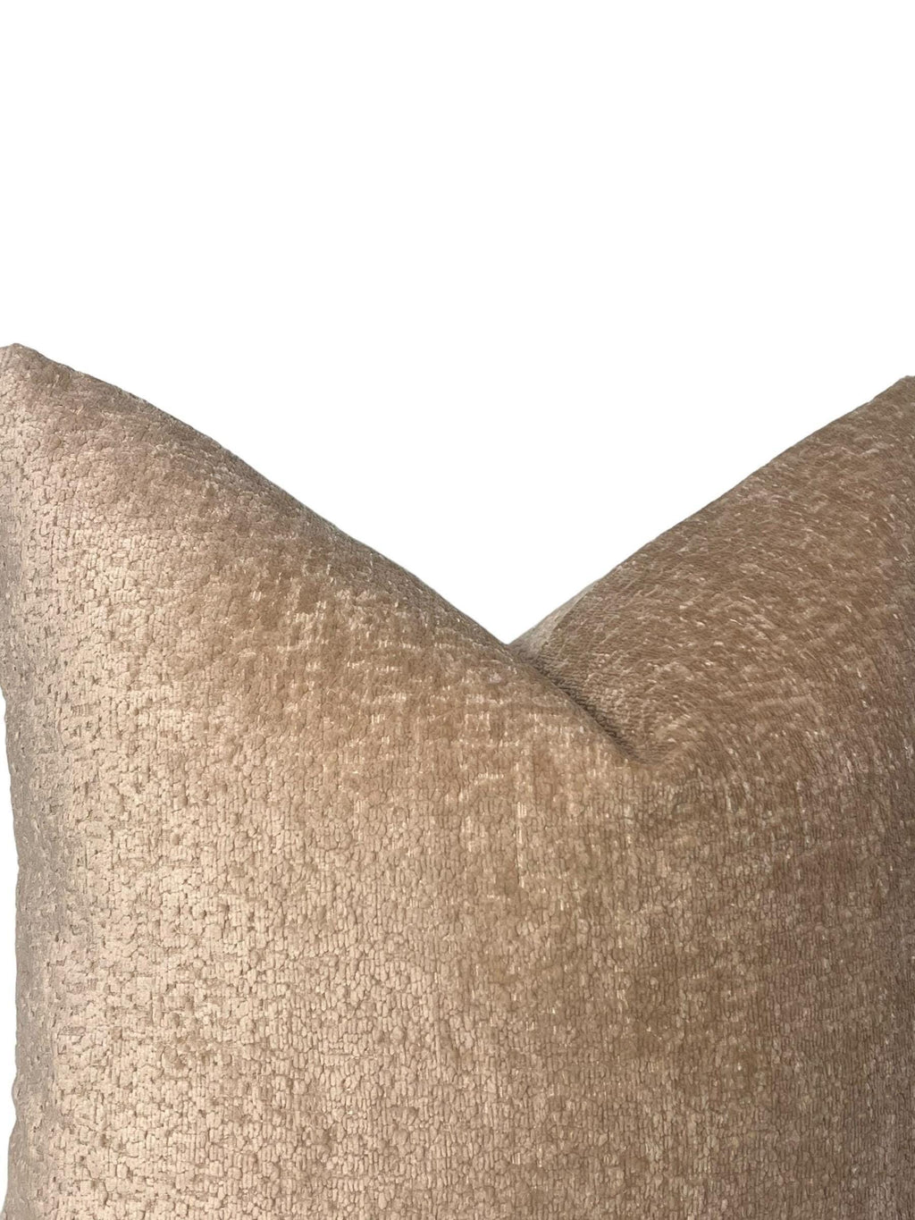 Textured Beige Chenille Pillow Cover, Handmade Neutral Accent Cushion