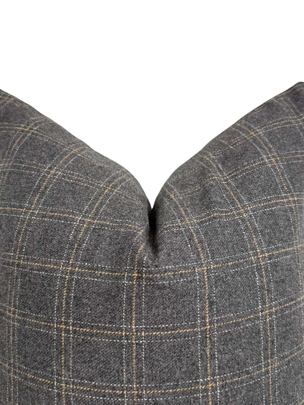 Dark Gray Plaid Pillow Cover: Farmhouse Cabin Decor