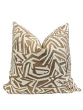 Handmade Tan Abstract Pillow Cover, Modern Neutral Cushion