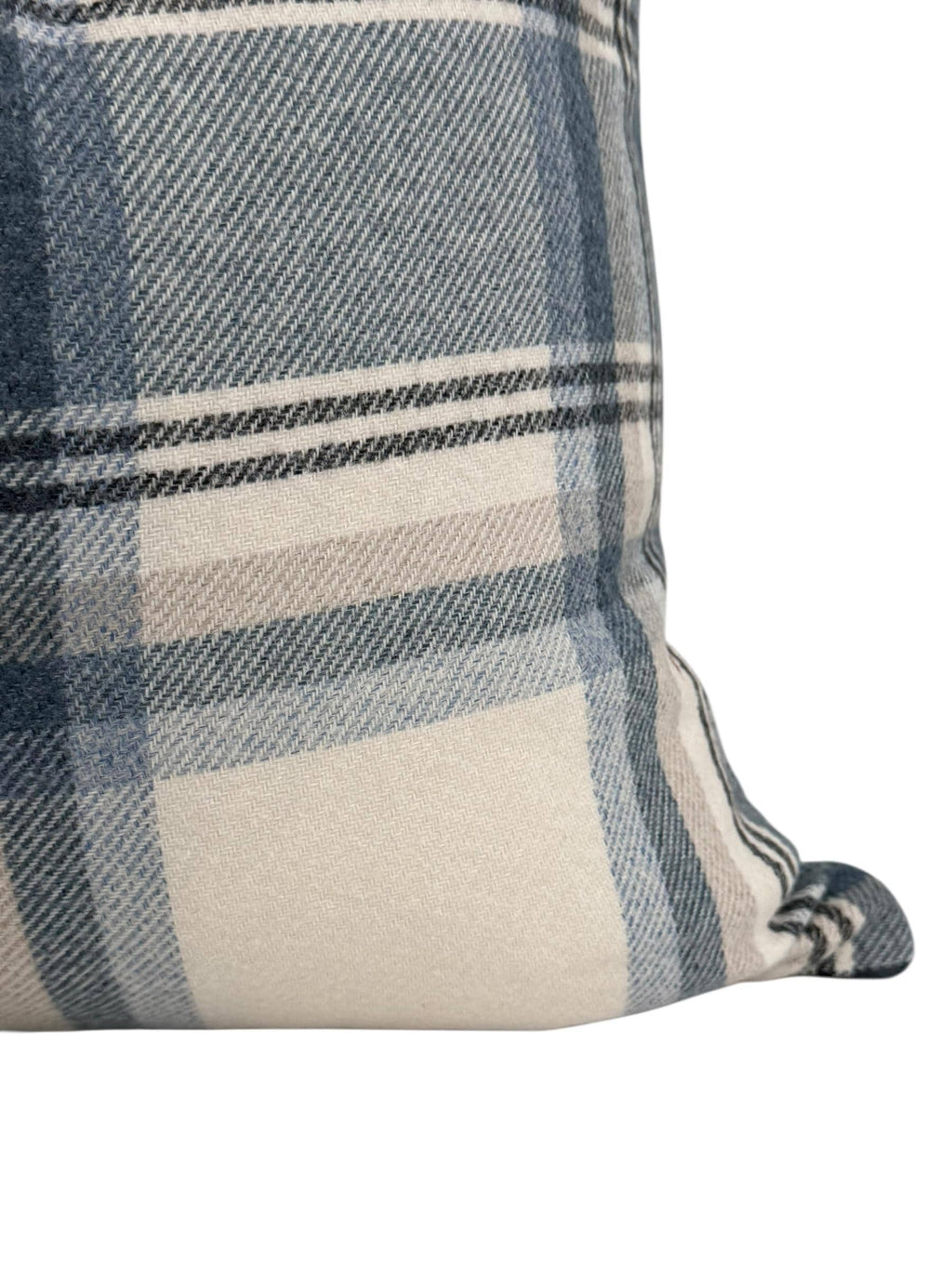 Blue Beige Plaid Pillow Cover, Neutral Check Farmhouse Cushion, Sofa Accent Pillow