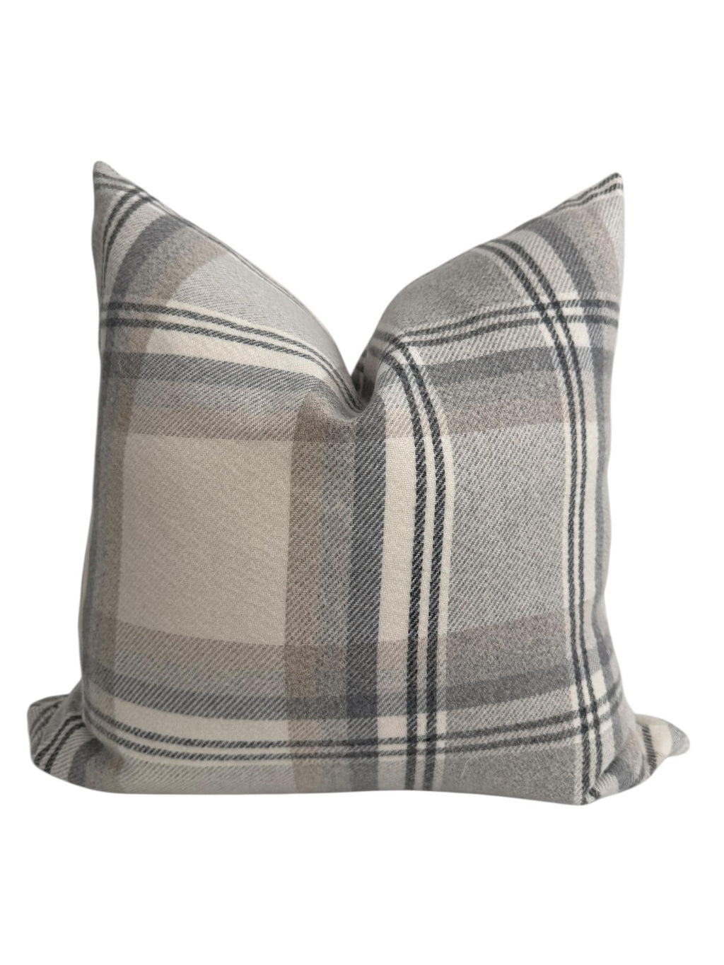 Neutral Plaid Pillow Cover, Gray Beige Farmhouse Cushion, Modern Rustic Decor