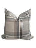 Neutral Plaid Pillow Cover, Gray Beige Farmhouse Cushion, Modern Rustic Decor